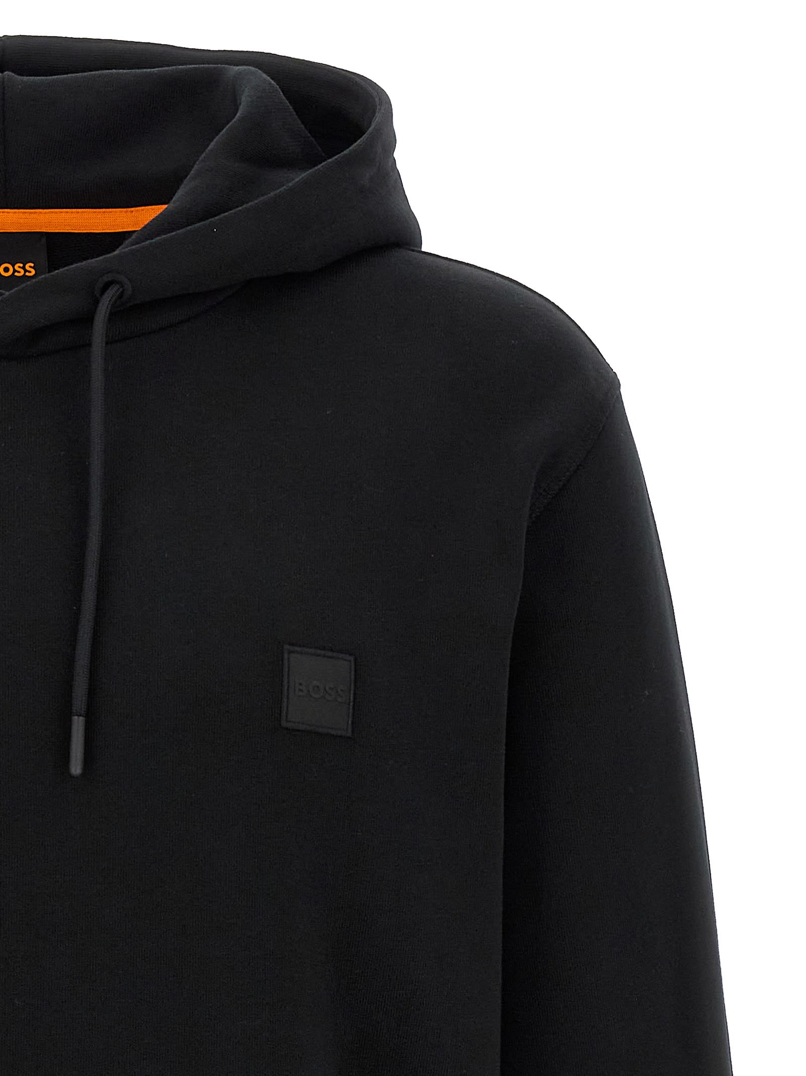 Hugo Boss Cotton-terry Hoodie With Logo Patch