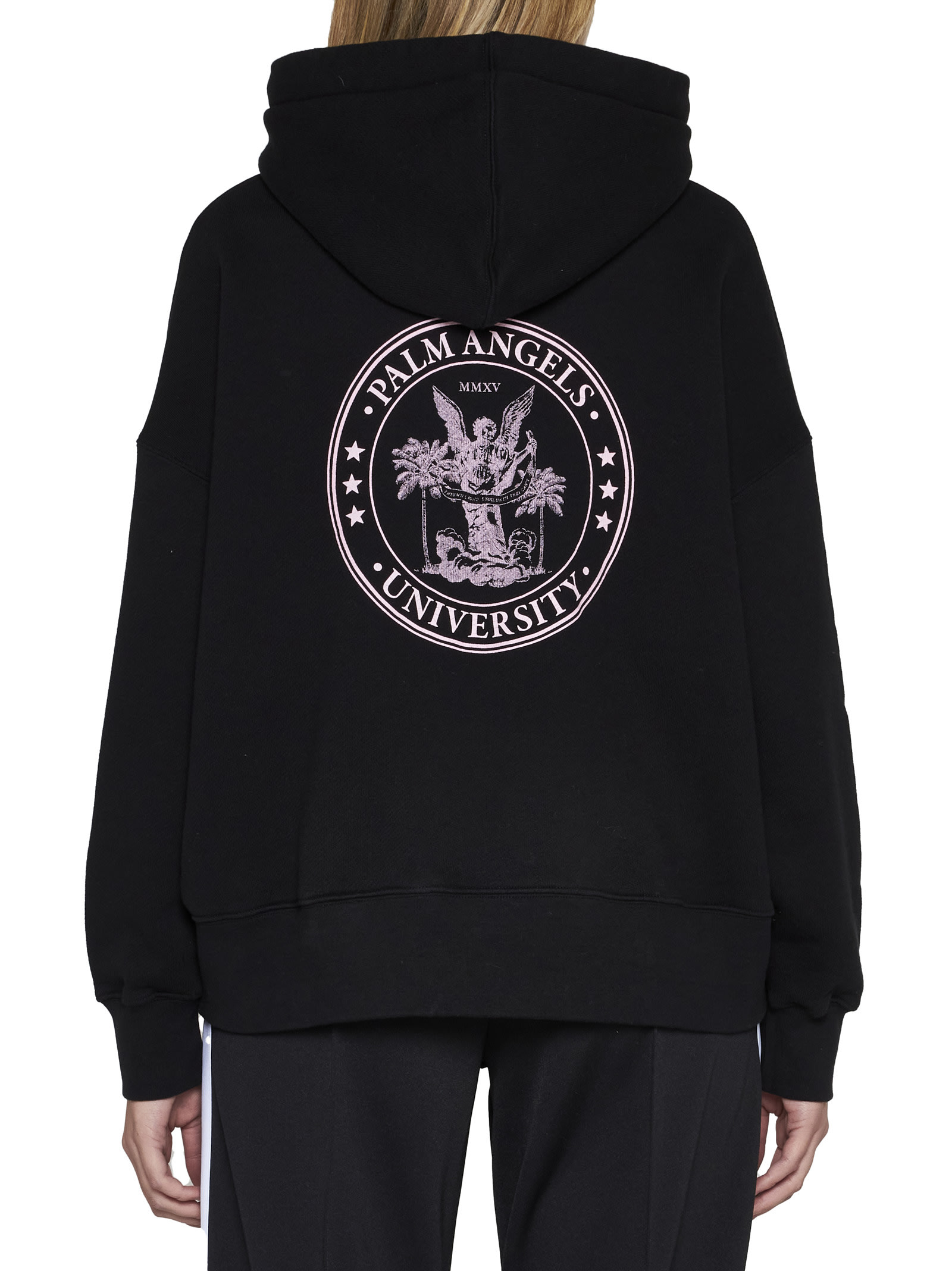 Palm Angels Black College Classic Hoodie In Black