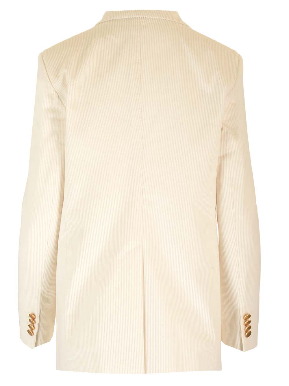 Shop Tagliatore Bertha Corduroy Blazer In White