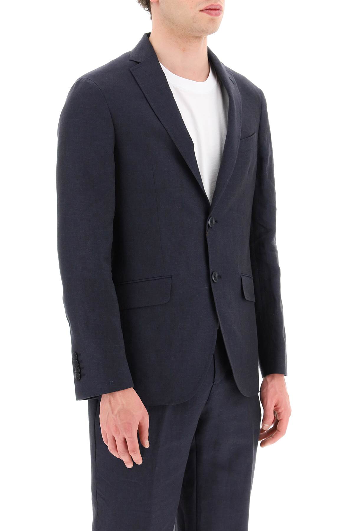 Etro Navy Blue Double Breasted Blazer In Blu
