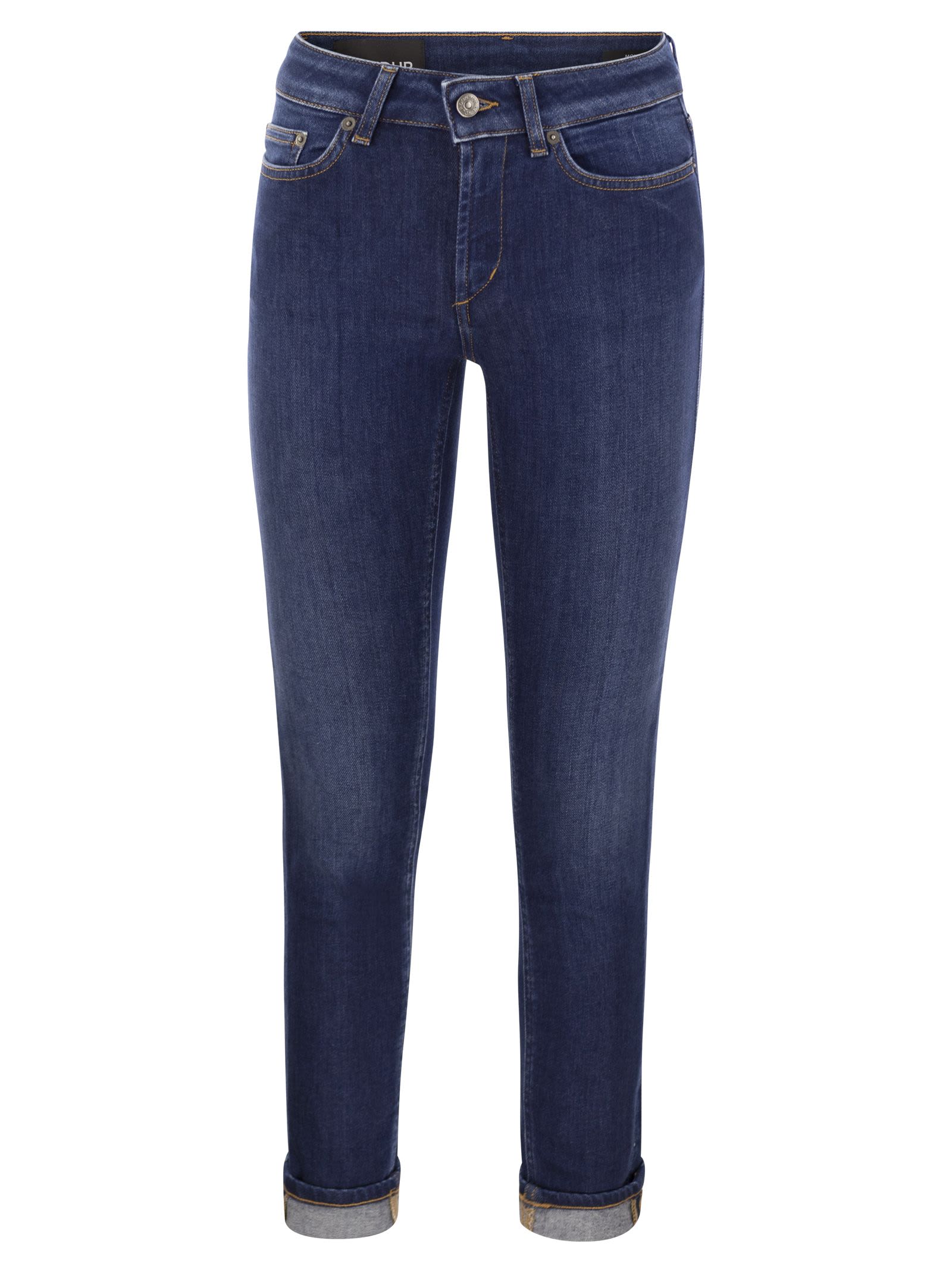 Shop Dondup Monroe - Five-pocket Skinny Fit Jeans In Medium Denim