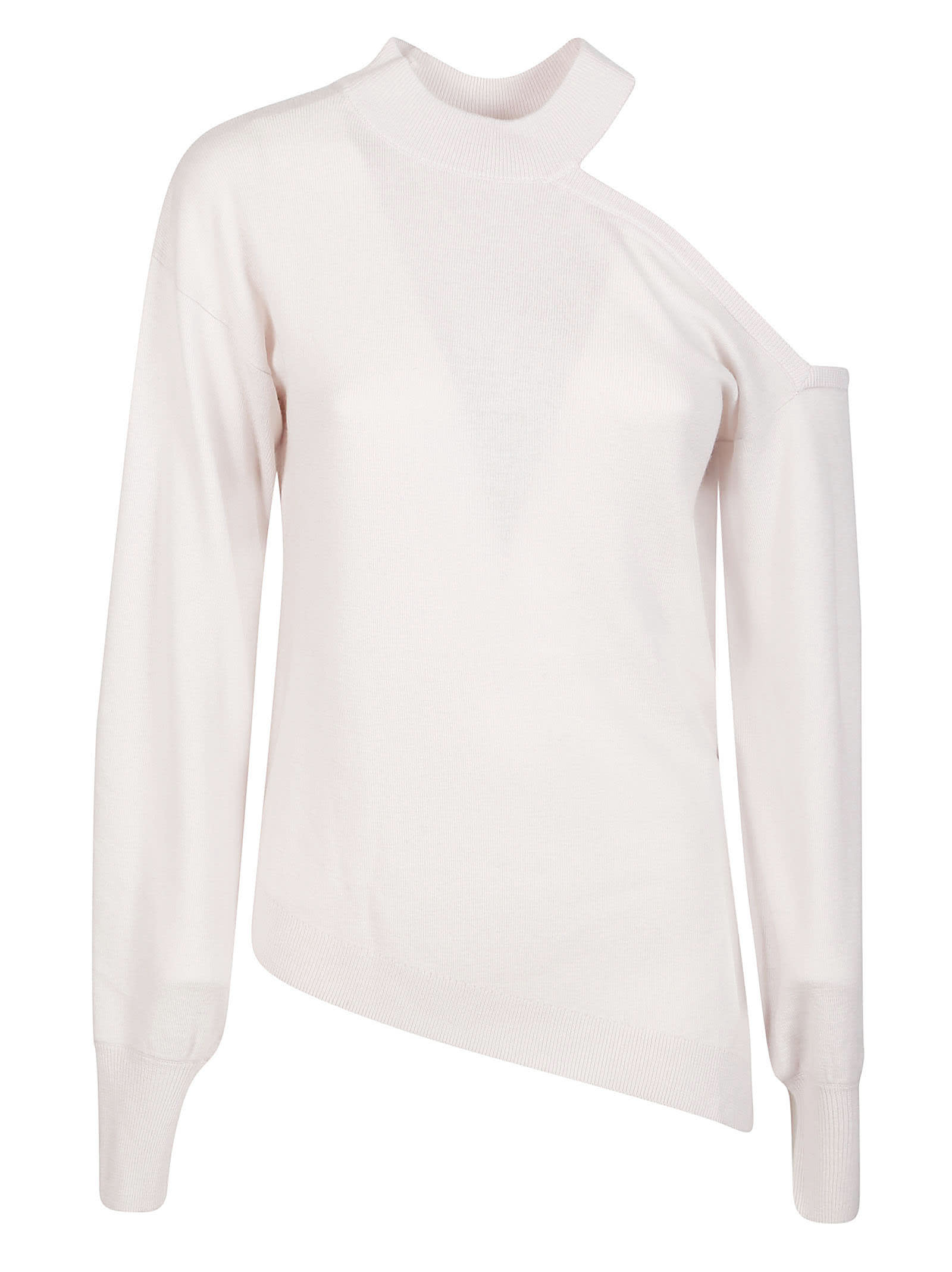 Shop Iro Heleni Asymmetrical Cut-out Sweater In Cloudy White