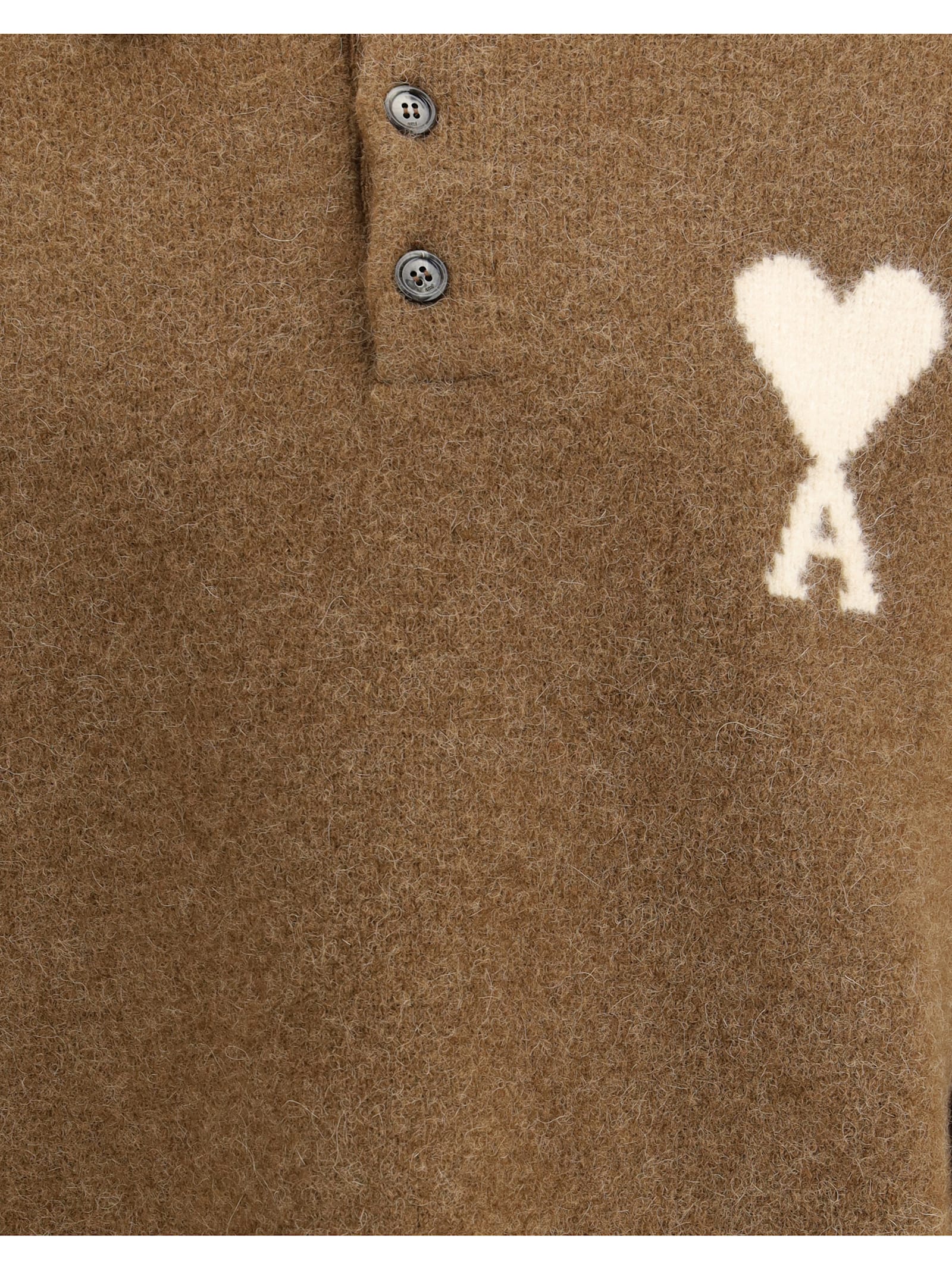 Ami Alexandre Mattiussi Polo Ami De Coeur In Brown