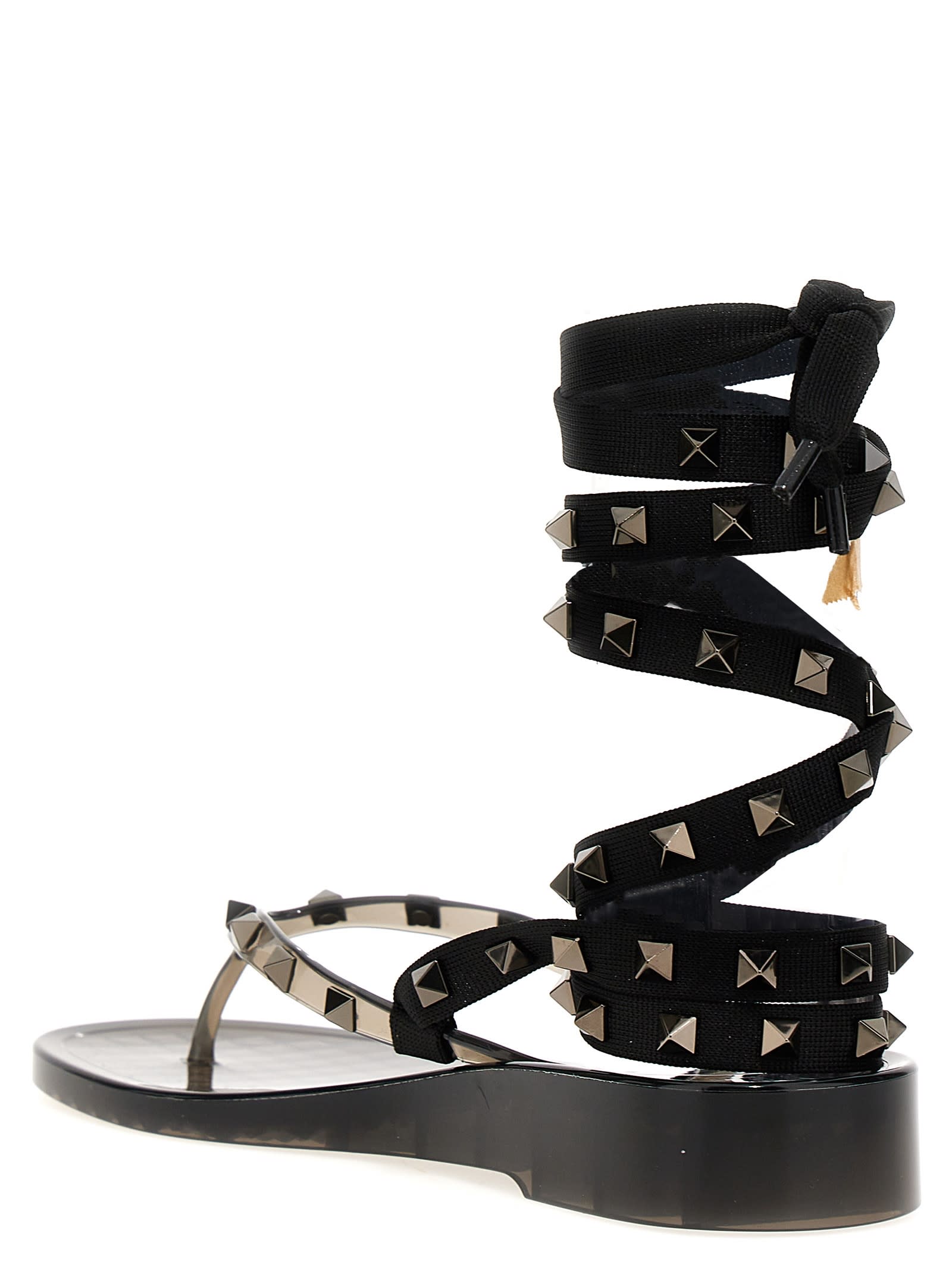 Shop Valentino Sandals Summer Rockstud In Black