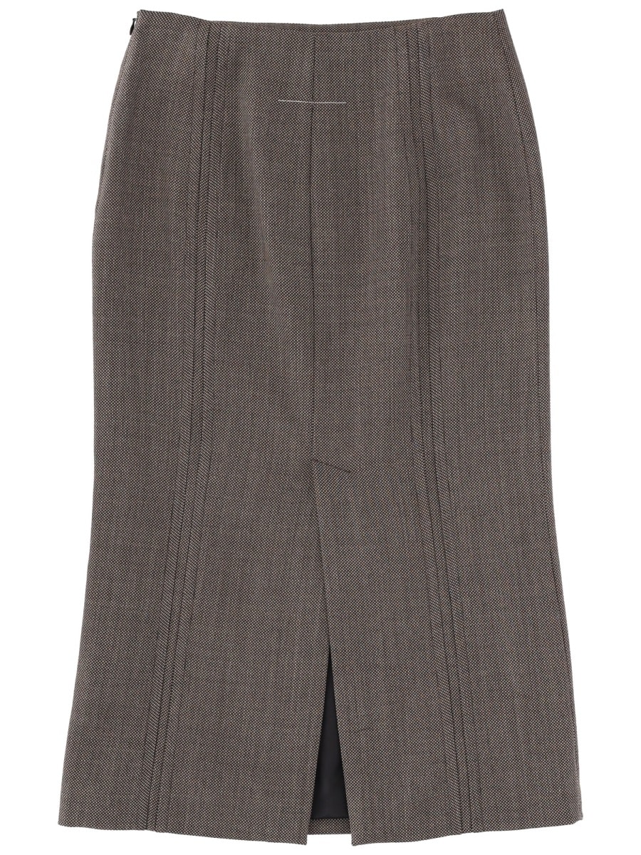Mm6 Maison Margiela Wool Midi Skirt
