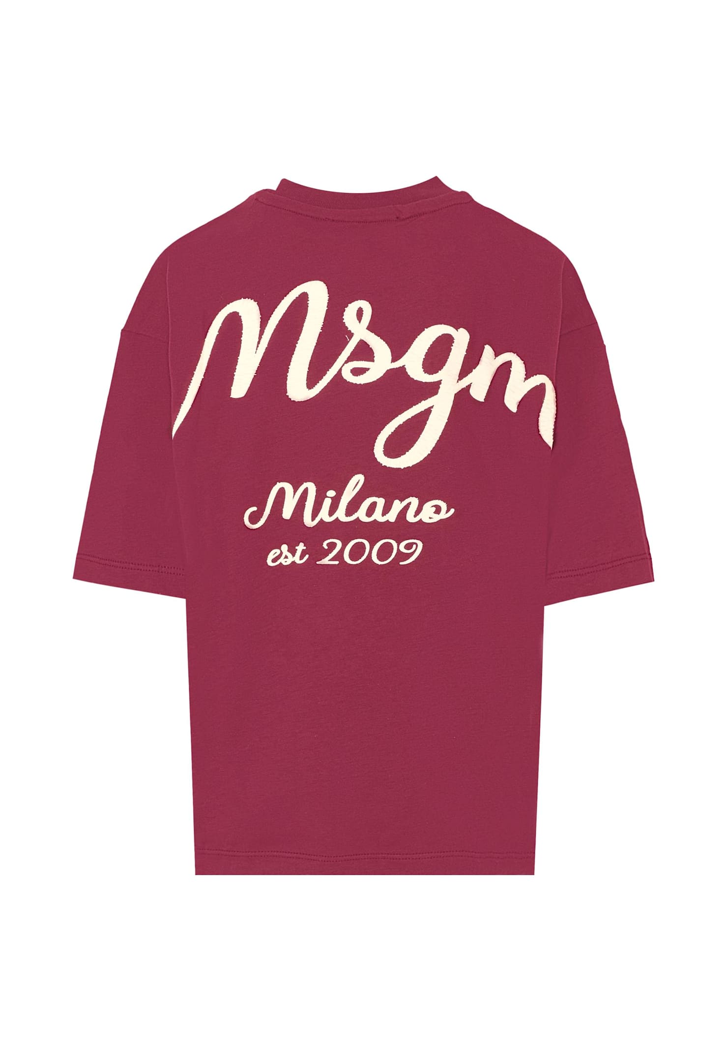 Msgm Burgundy T-shirt For Boy With Logo In Burgundy