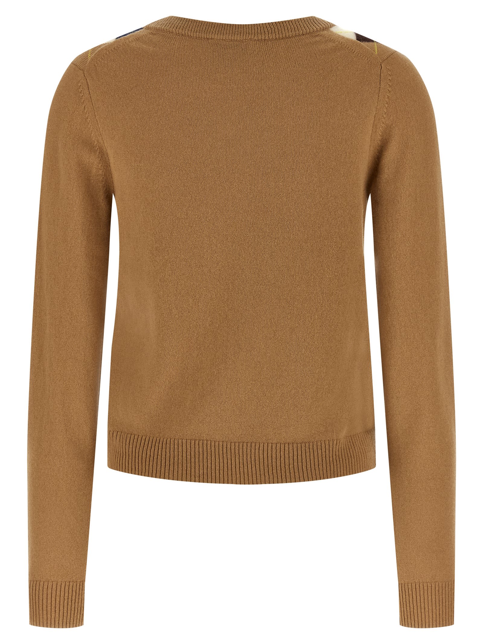 Ganni Diamond-shaped Cardigan Sweaters And Cardigans Beige In Multi