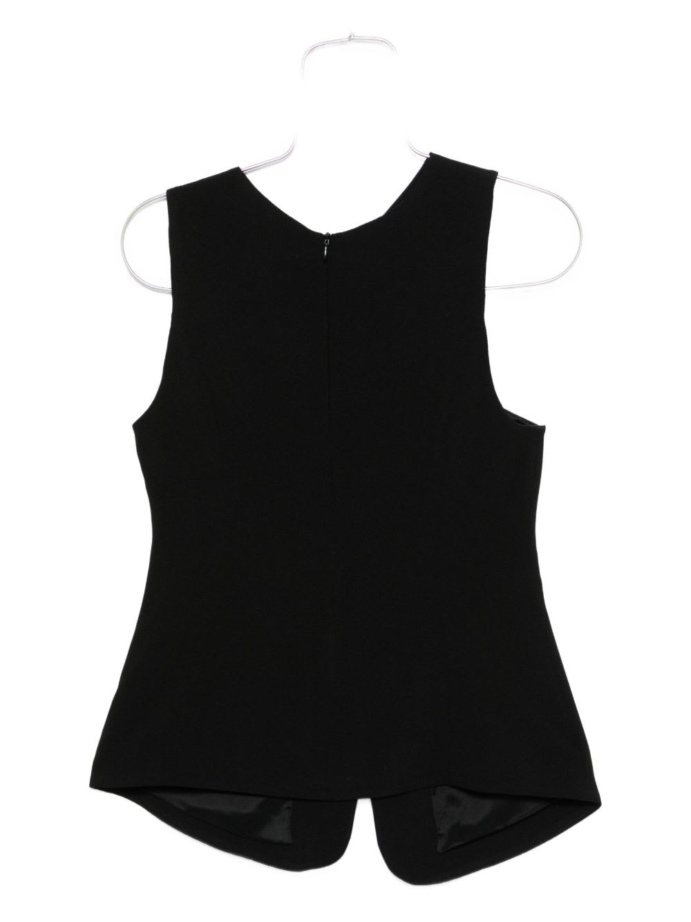 Emporio Armani Draped Sleeveless Top With Asymmetric Panel In Black
