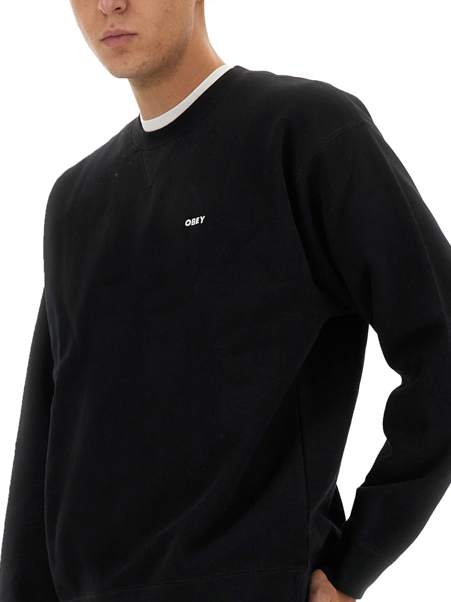 Shop Obey Sweatshirt With Logo In Black