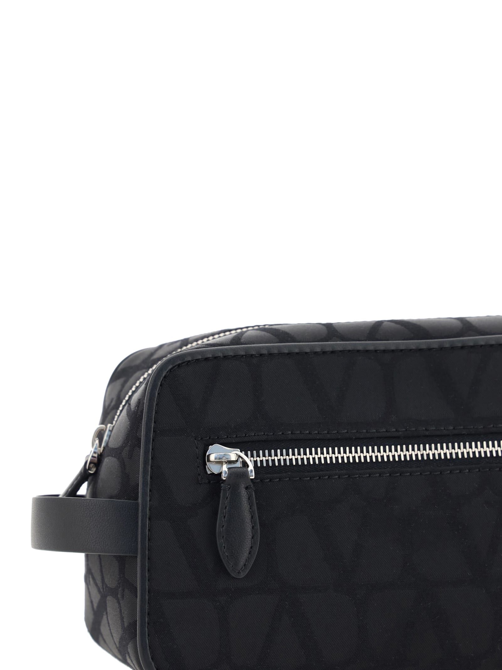 Valentino Iconographe Textured Fabric Tote Bag In Black