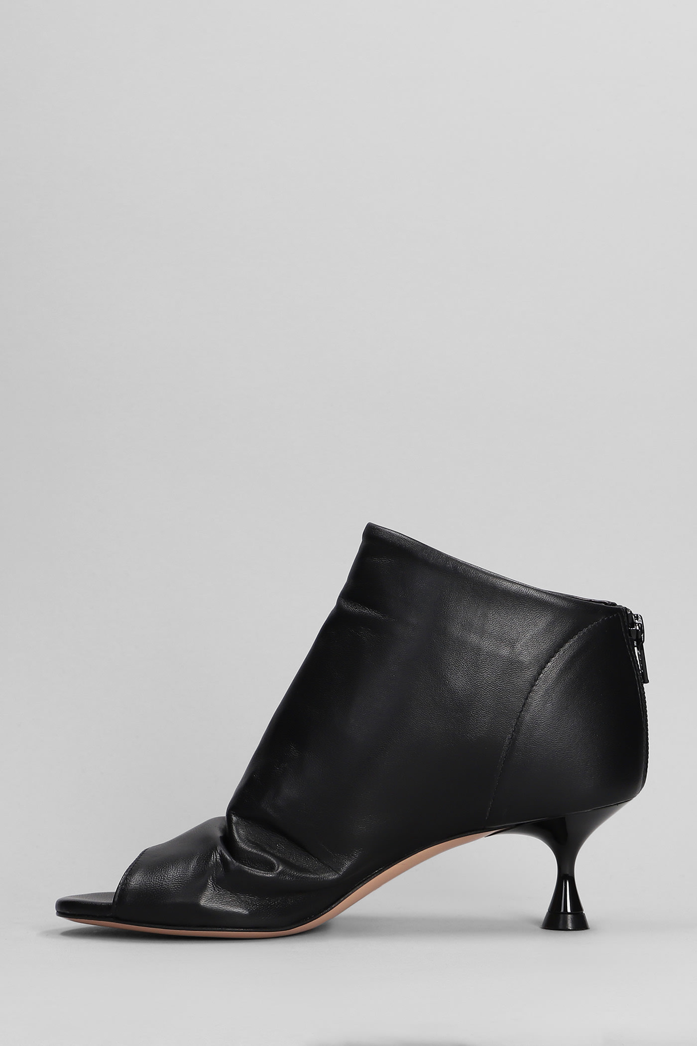Shop Marc Ellis High Heels Ankle Boots In Black Leather