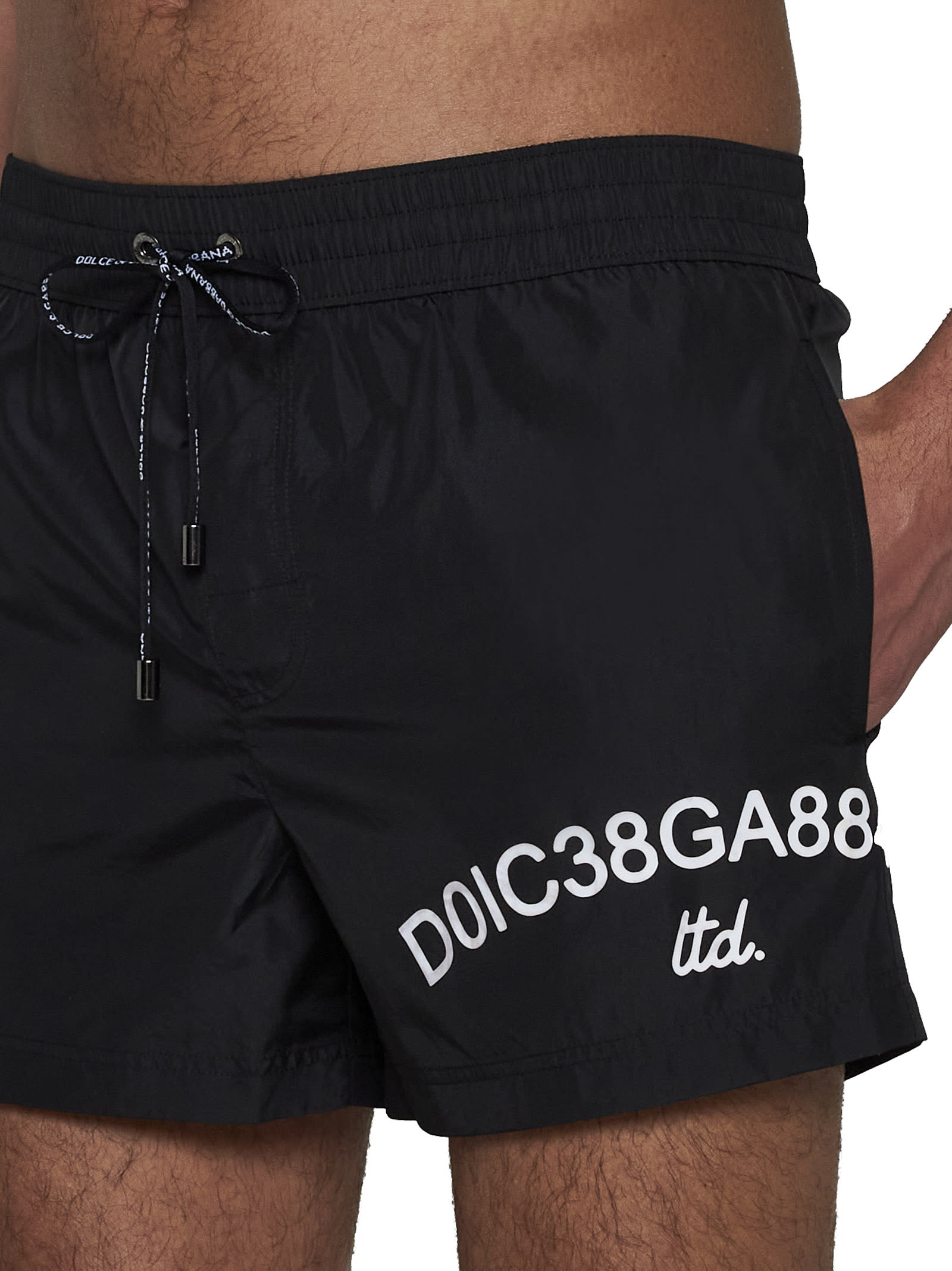 Shop Dolce & Gabbana Swimming Trunks In Black