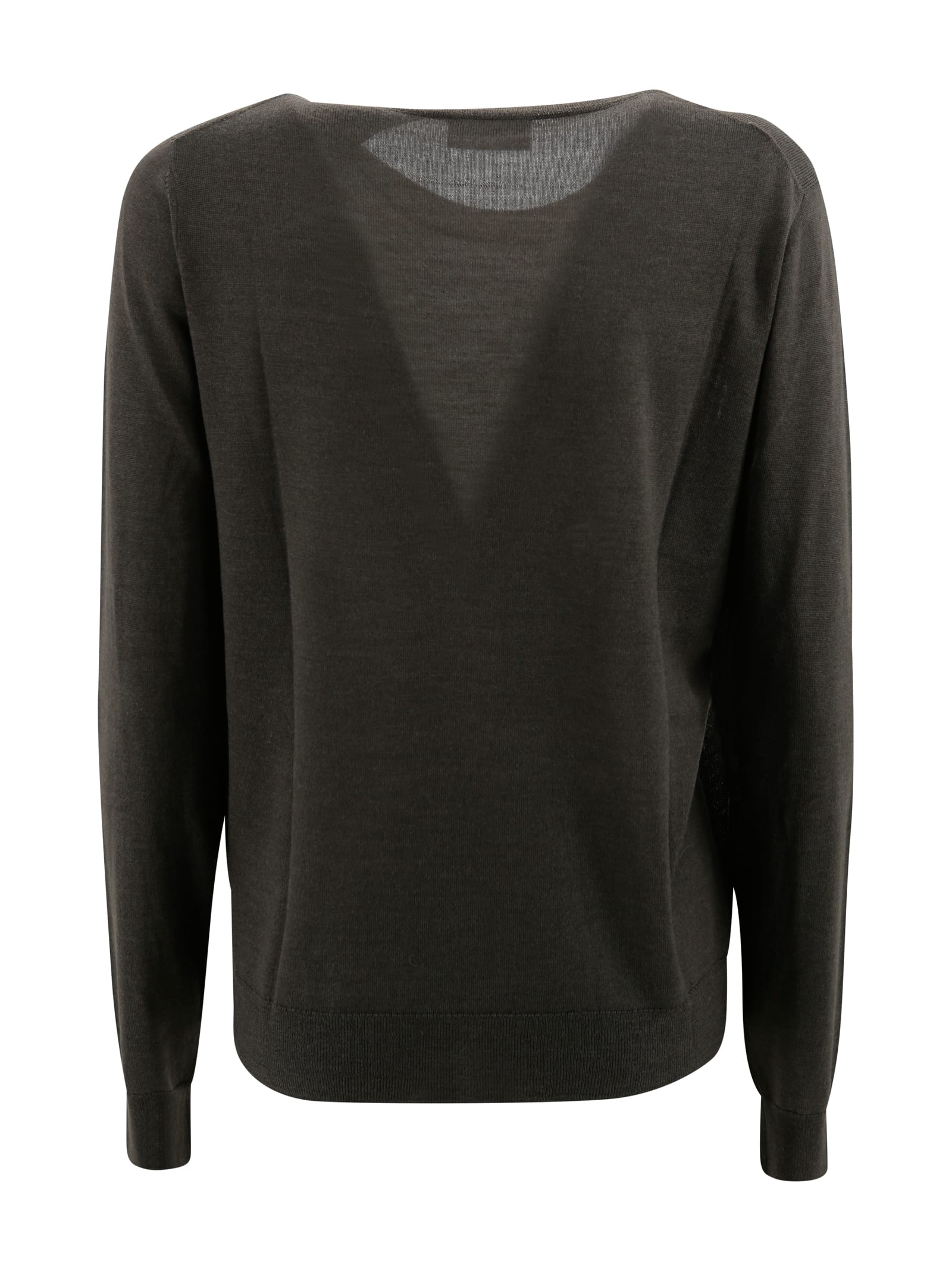 P.a.r.o.s.h Knit Crewneck Sheer Panel In Black