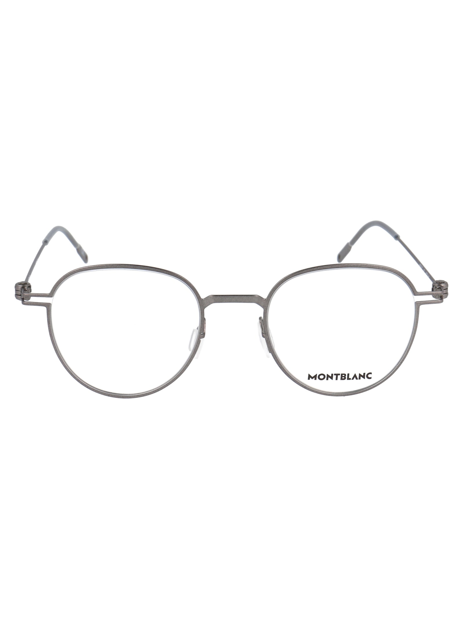 Montblanc Mb0002o Glasses In 001 Ruthenium Ruthenium Transparent