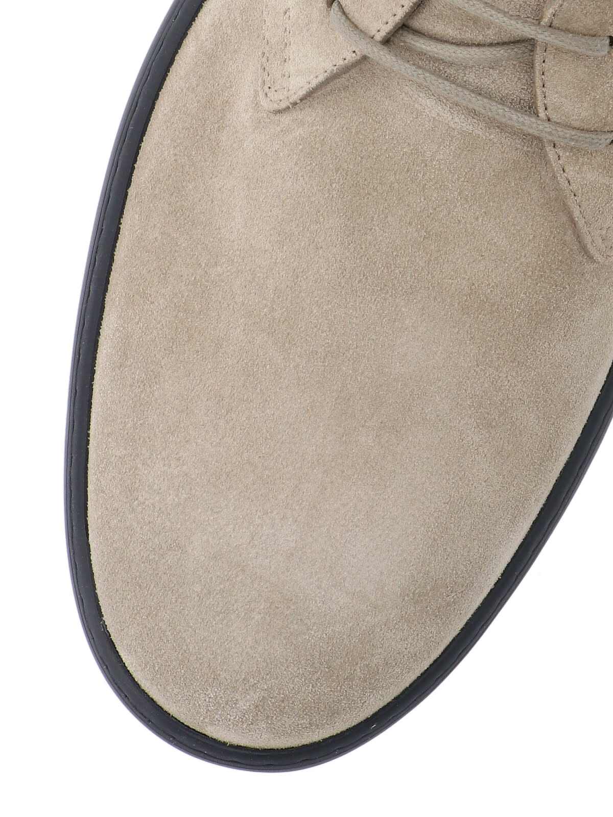 Tod's Suede Ankle Boots With Textured Rubber Sole In Neutral