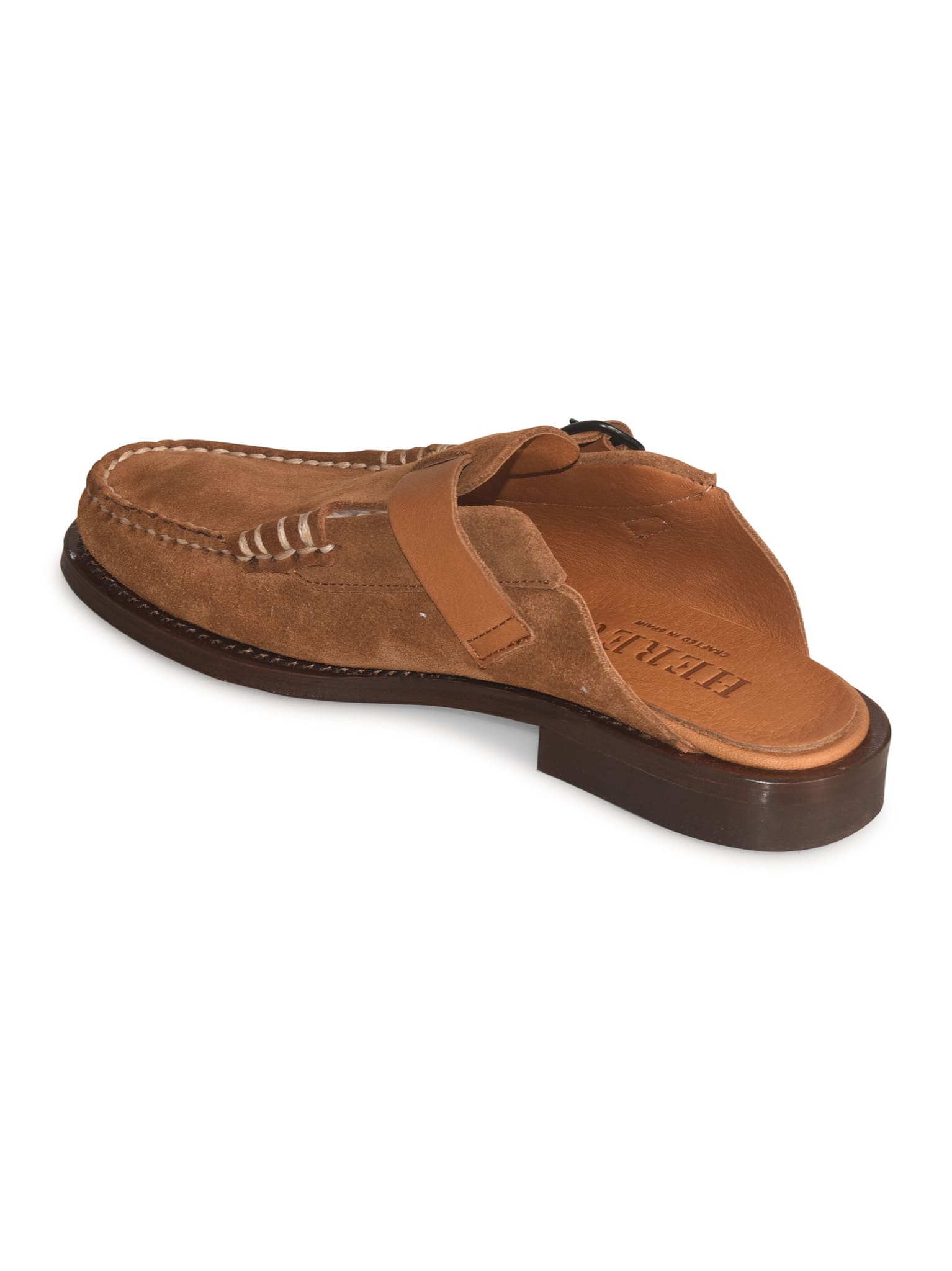 Shop Hereu Aperto Clog Loafers In Tan