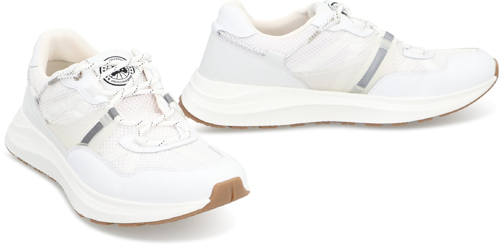 Canada Goose Cascade Leather Mesh Panel Sneakers In White