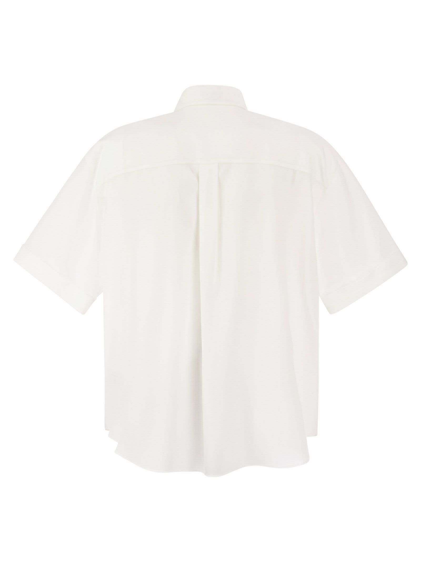 Shop Brunello Cucinelli Silk Crepe De Chine Shirt With Precious Buttonhole In Beige