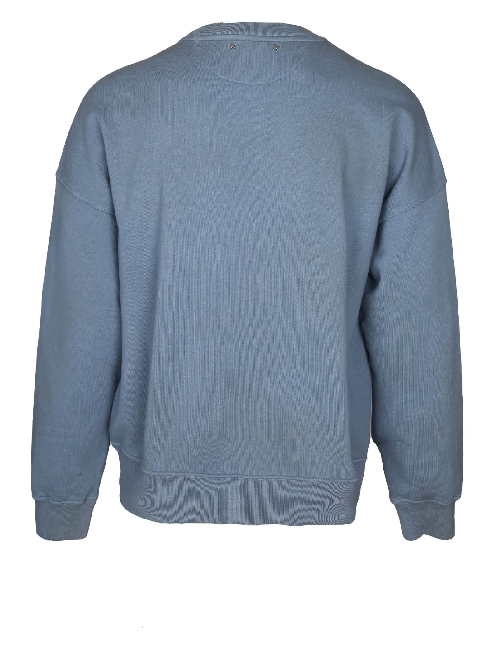 Shop Golden Goose Cotton Sweatshirt With Logo In Blue