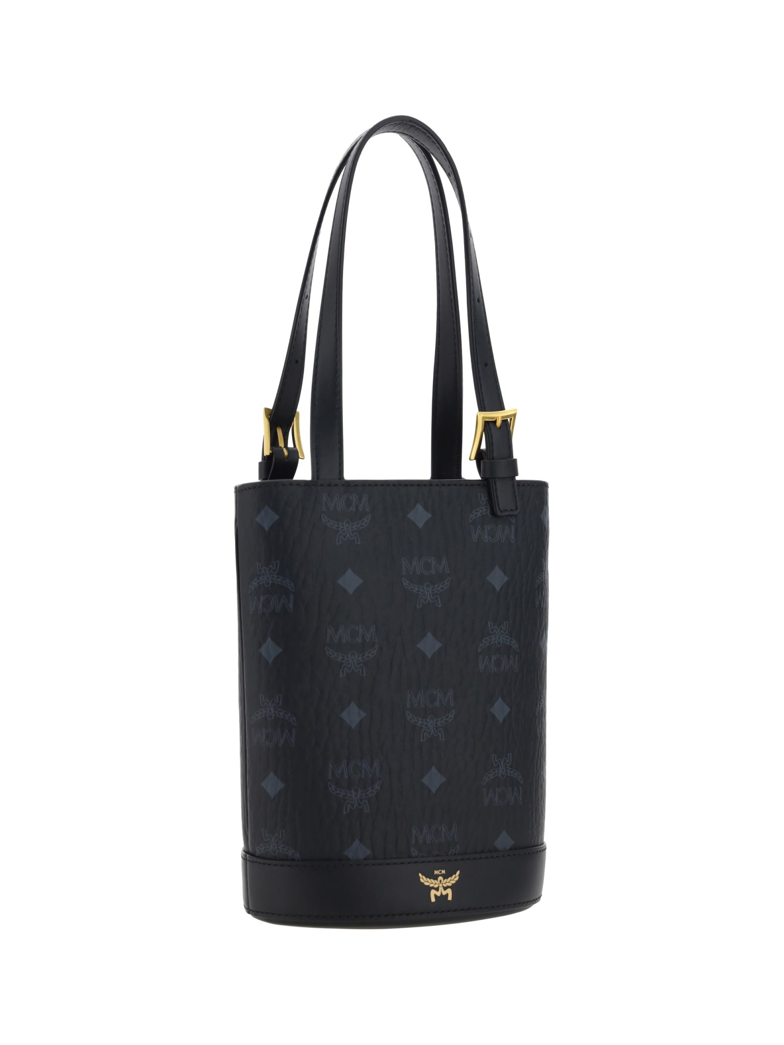 Shop Mcm Aren Tote Bucket Bag In Black