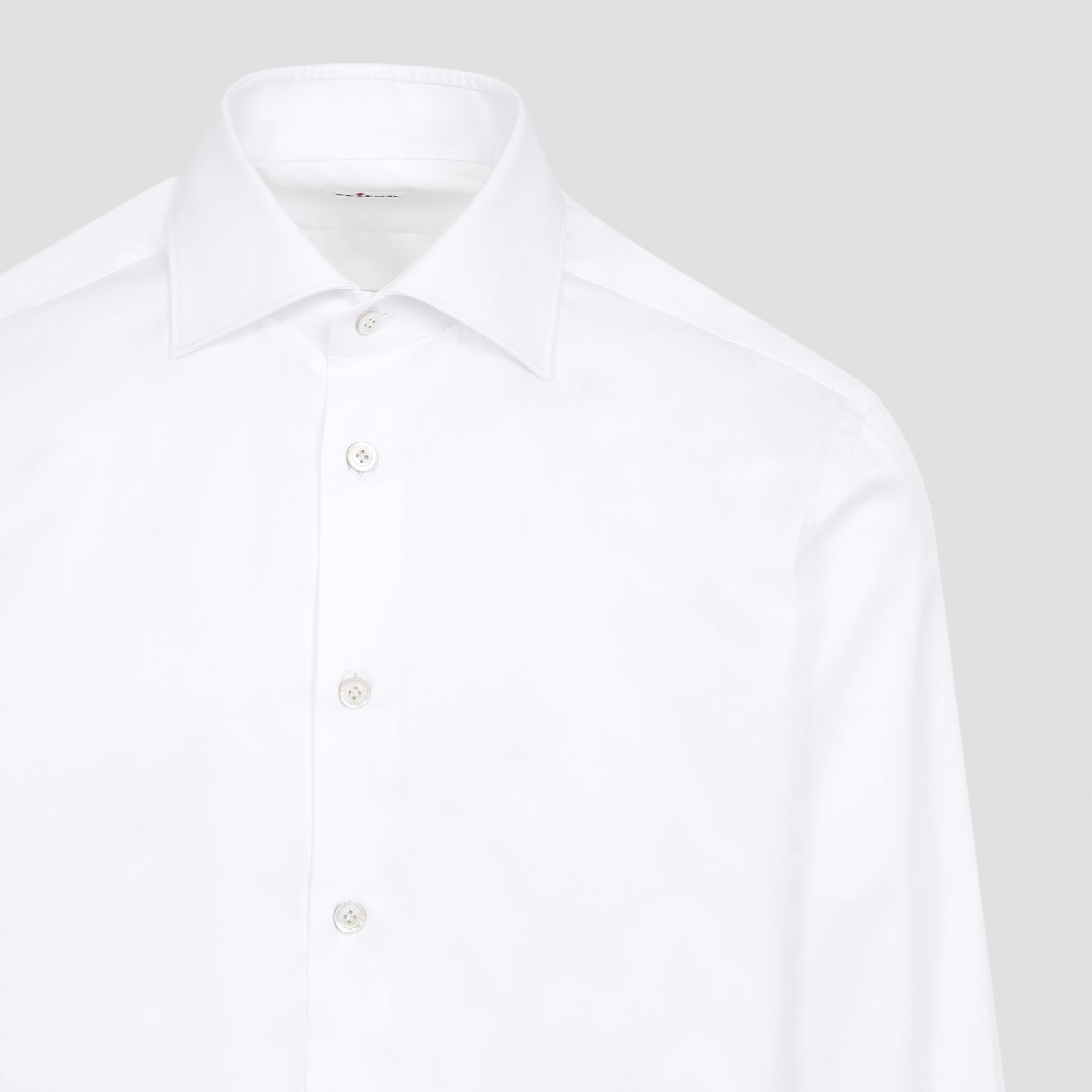 Shop Kiton Cotton Shirt In Bianco