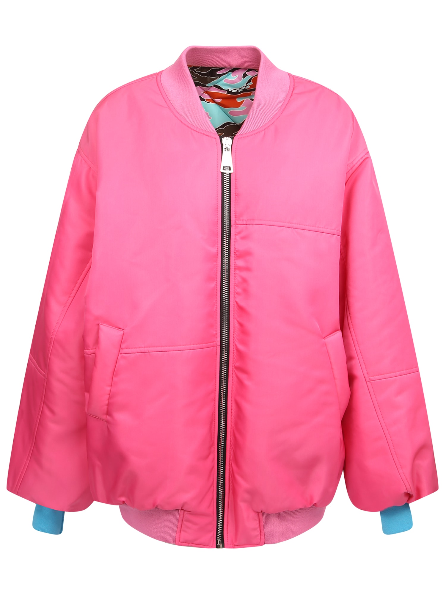 Shop Khrisjoy Logo-print Zip-up Bomber Jacket In Pink