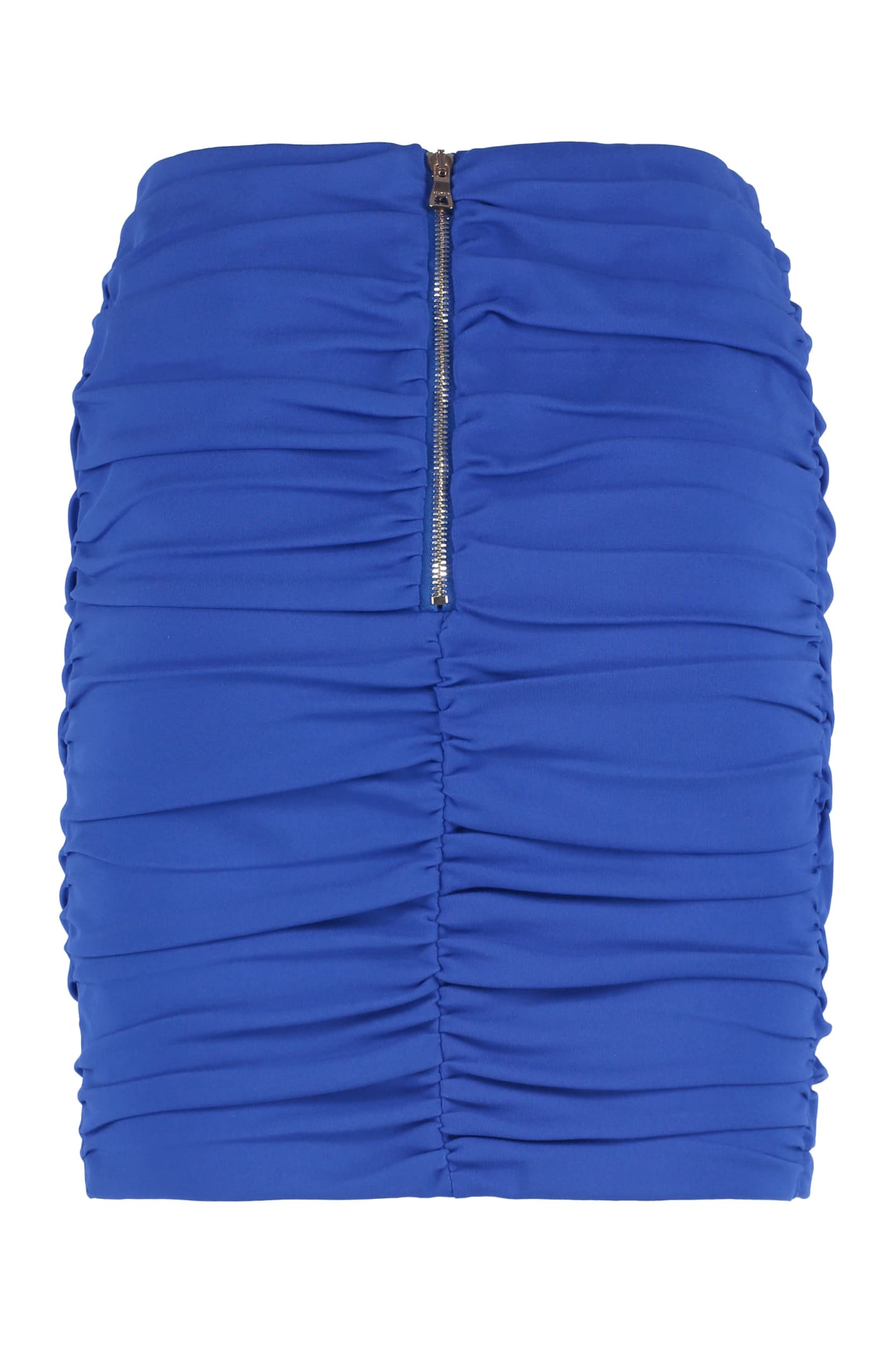 Shop Balmain Draped Skirt In Blue