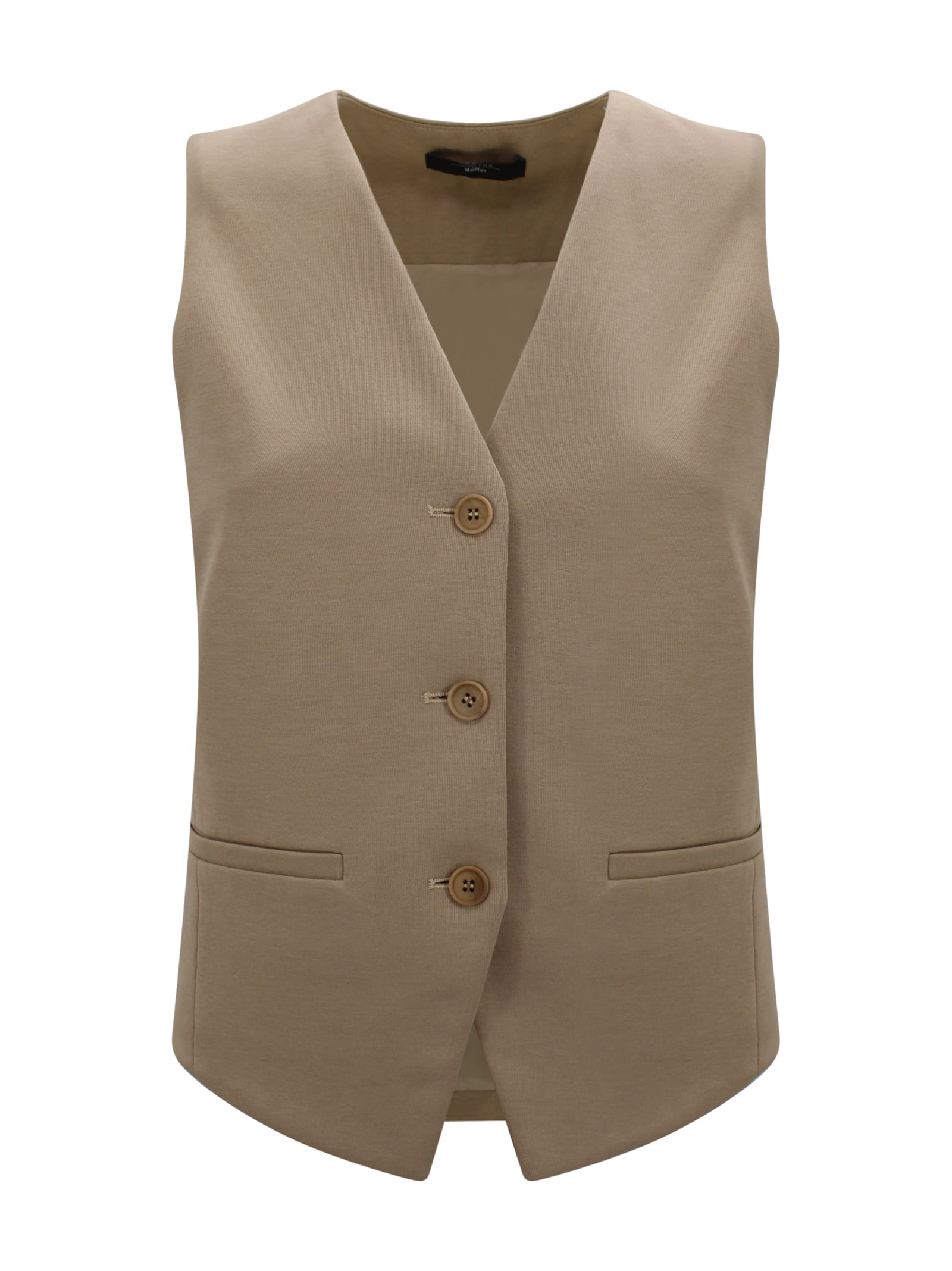 Weekend Max Mara Smooth Knit Vest In Neutral