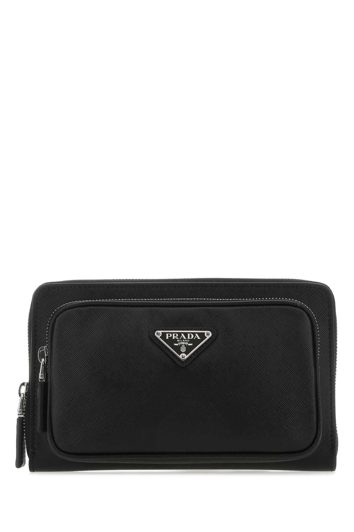 Shop Prada Black Leather Crossbody Bag In F0002