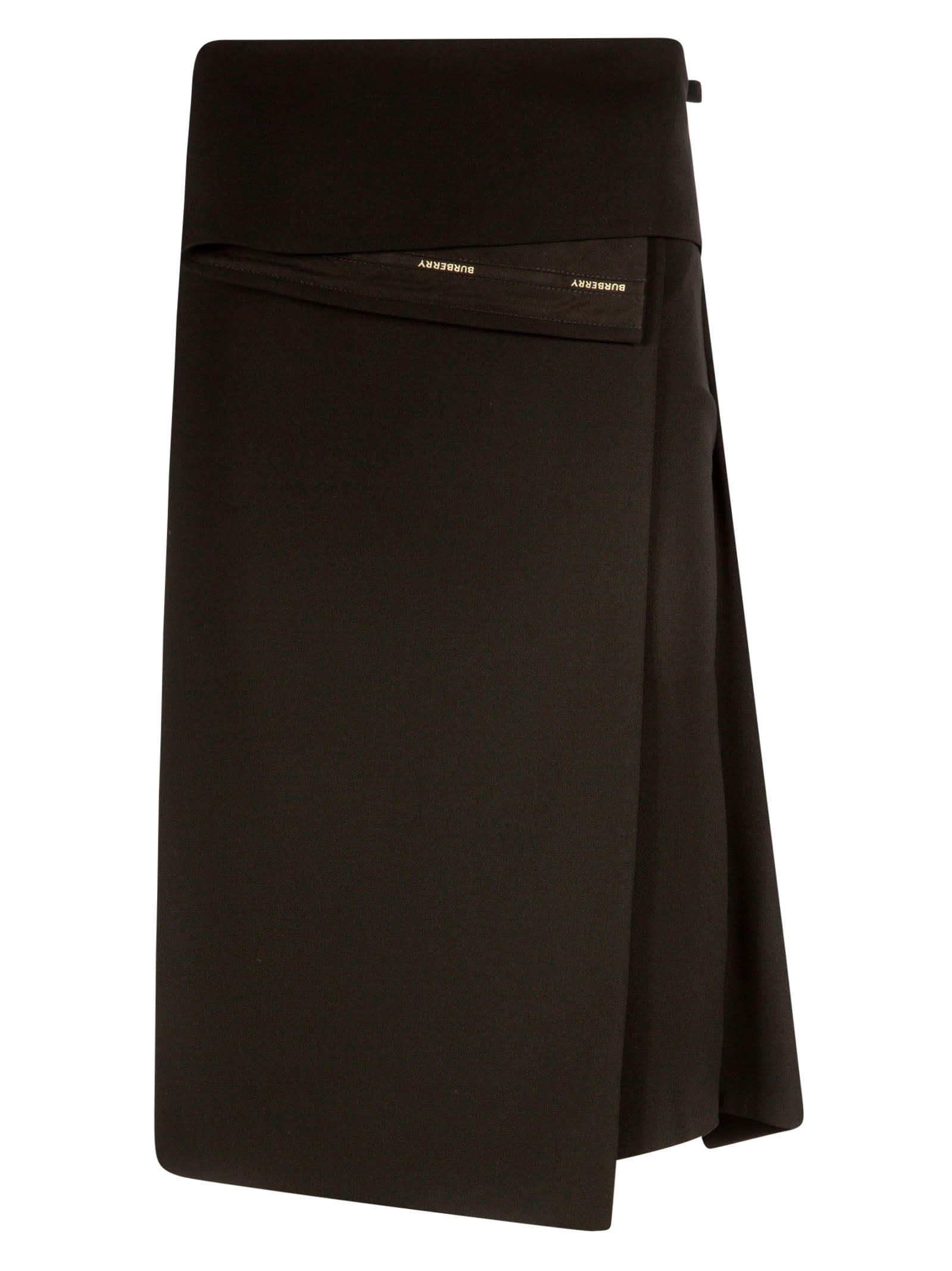 Burberry Rear Tie Asymmetric Skirt In Black