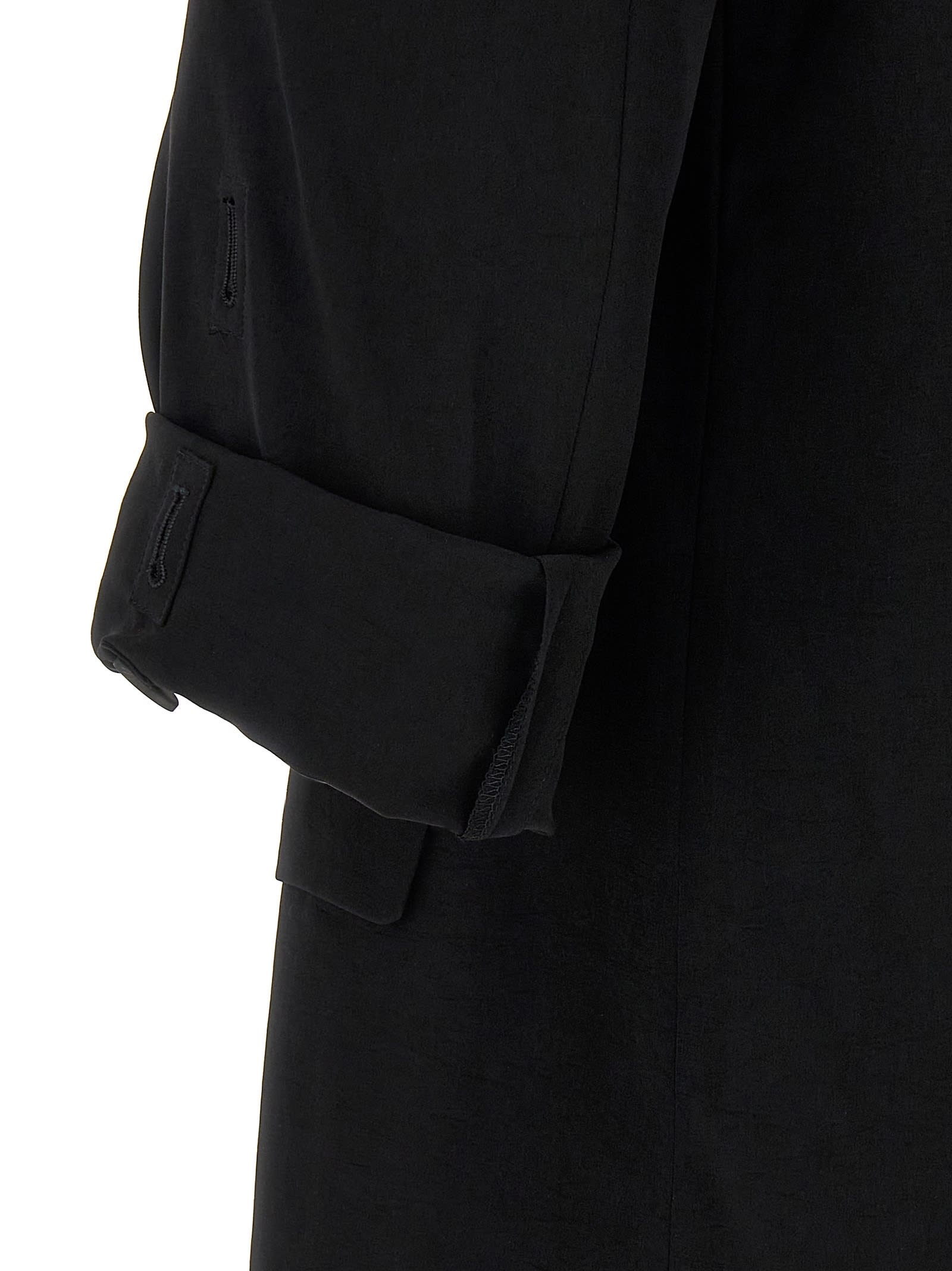 Yohji Yamamoto Asymmetrical Blazer Longline Notched Lapels In Black