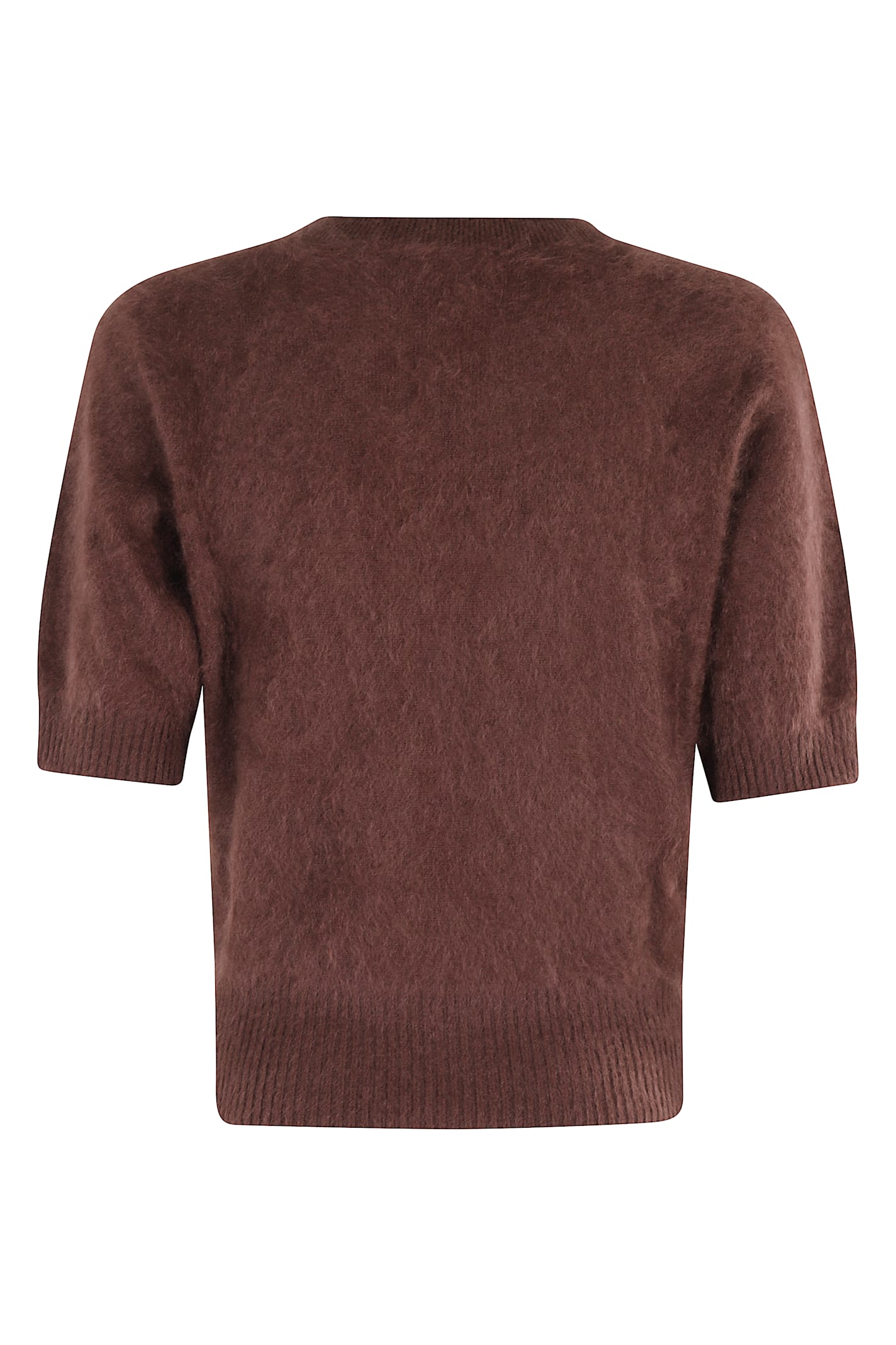 Seventy Bordeaux Cashmere Sweater With Crew Neck And Short Sleeves In Burgundy