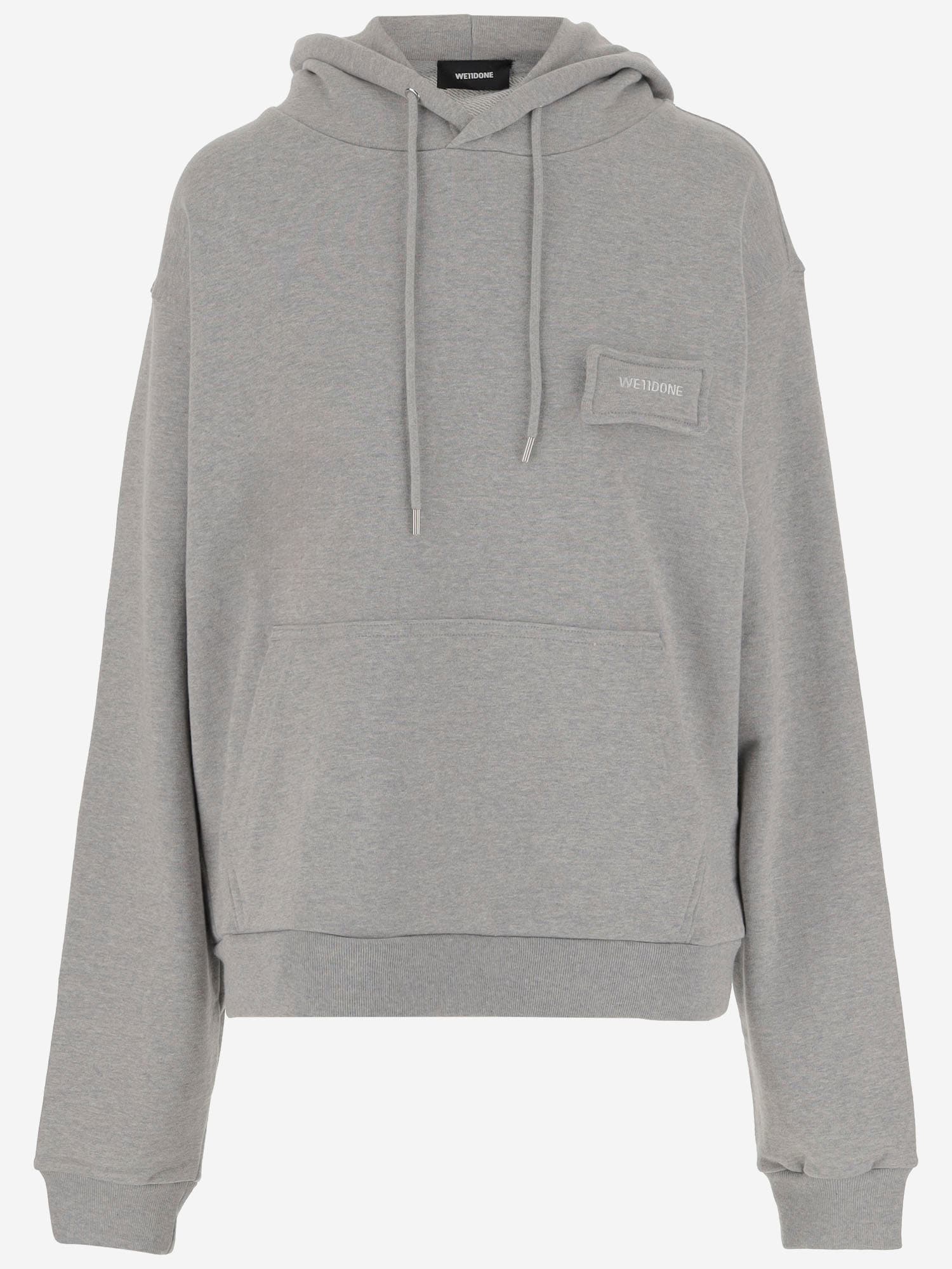 We11 Done Cotton Sweatshirt With Logo In Gray