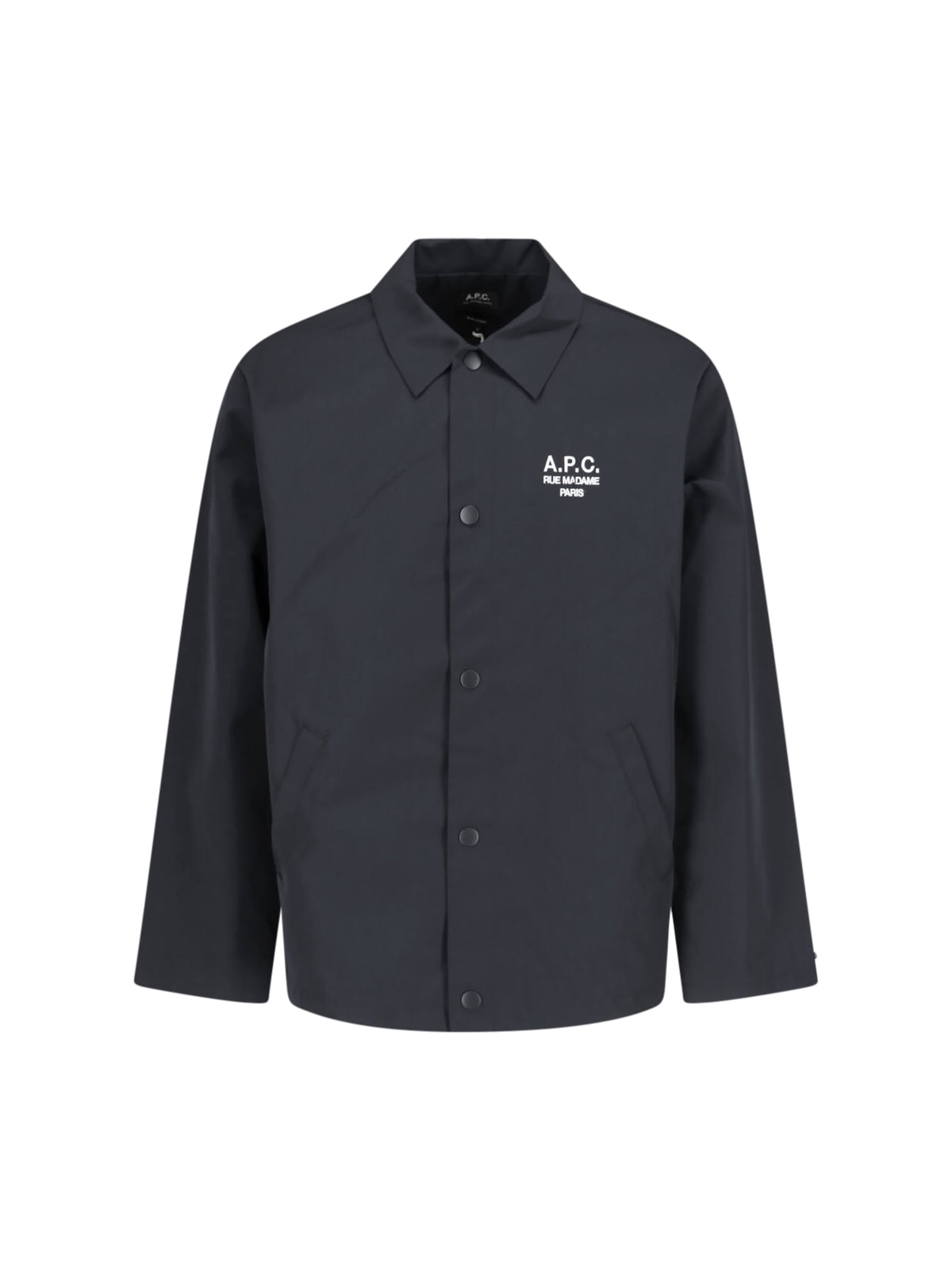 Apc Regis Logo-embroidered Shell Jacket In Black
