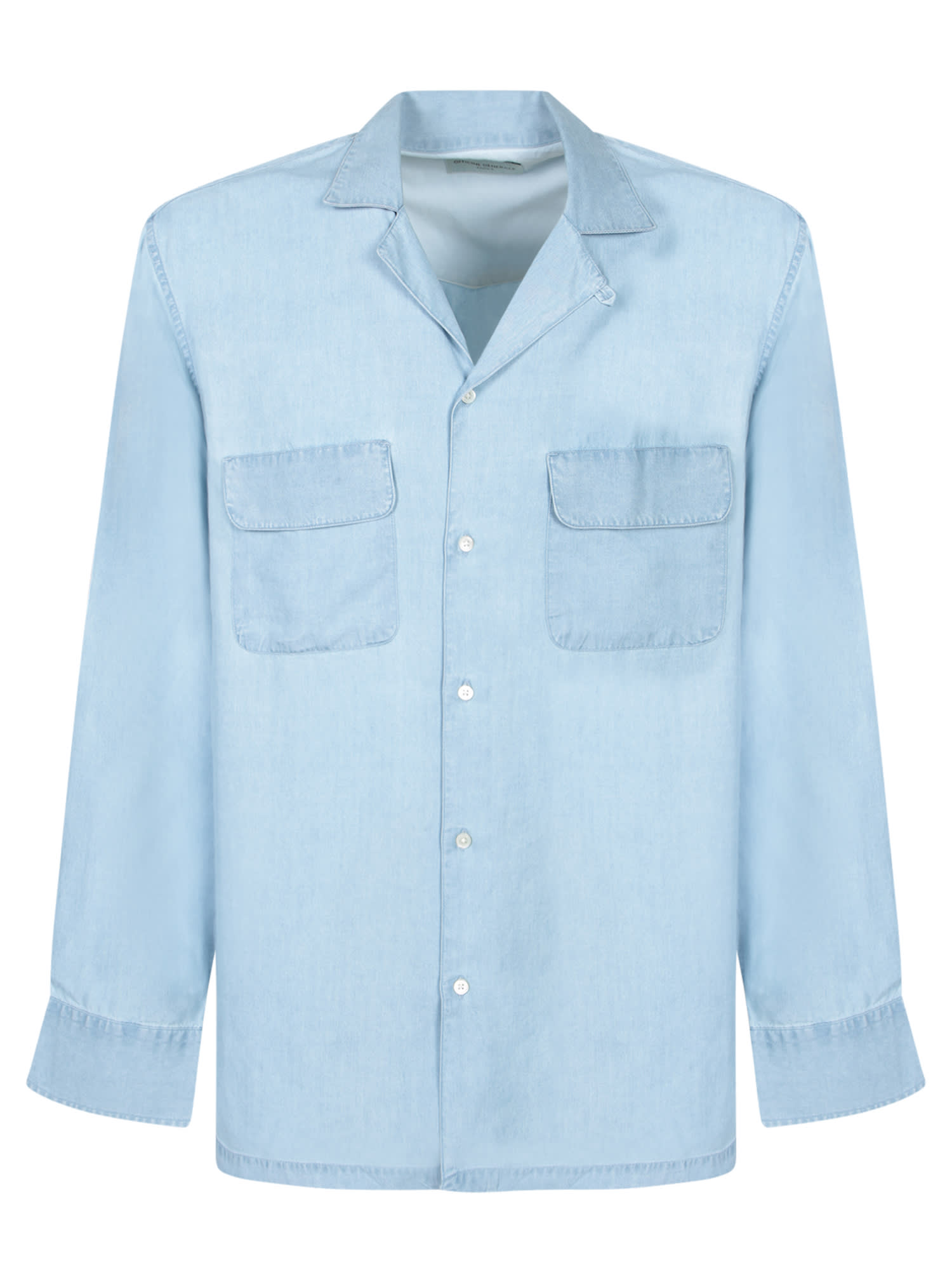 OFFICINE GENERALE LETO LIGHT BLUE LYOCELL SHIRT