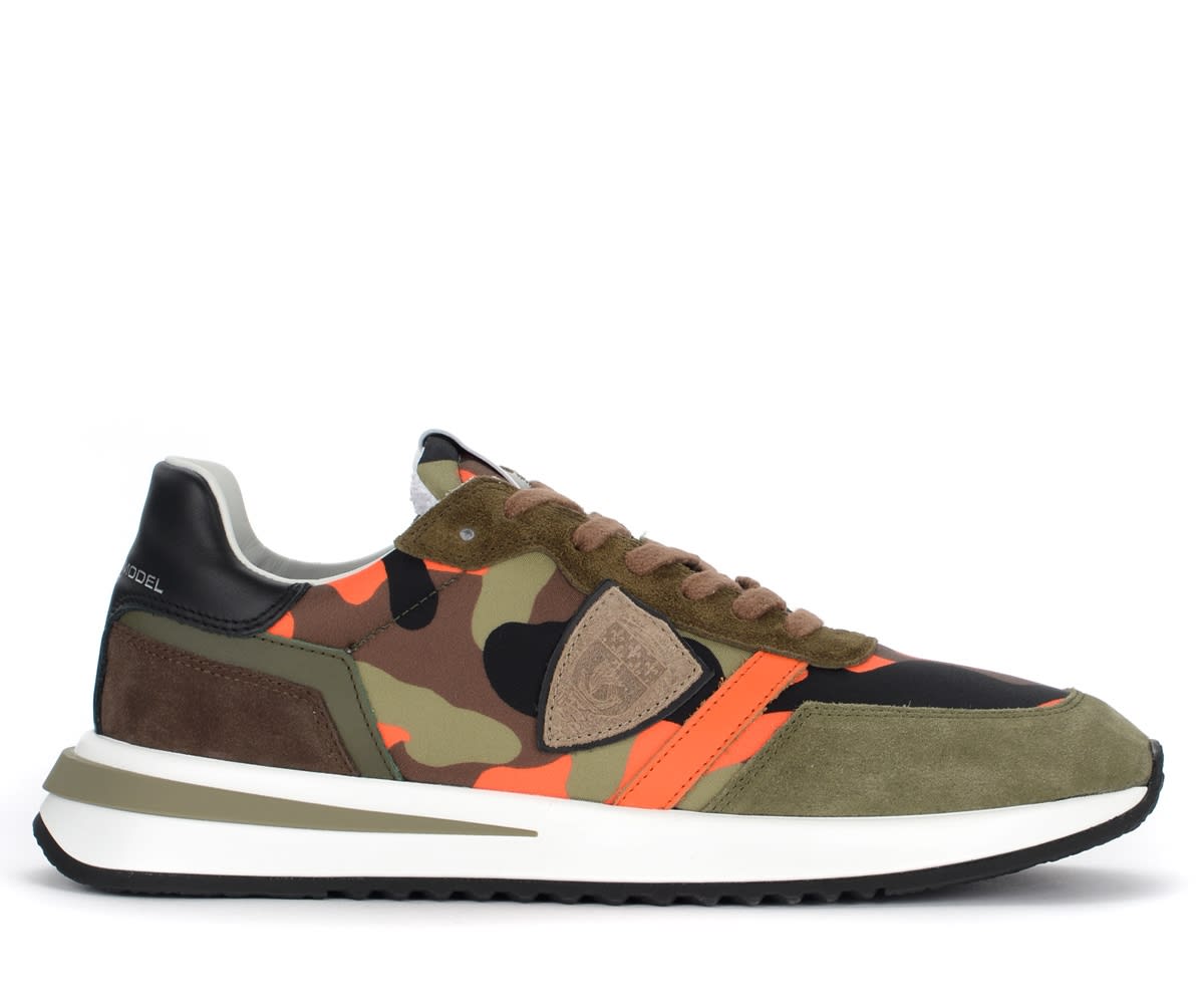 Philippe Model Tropez 2.1 Sneaker Green With Camouflage Print