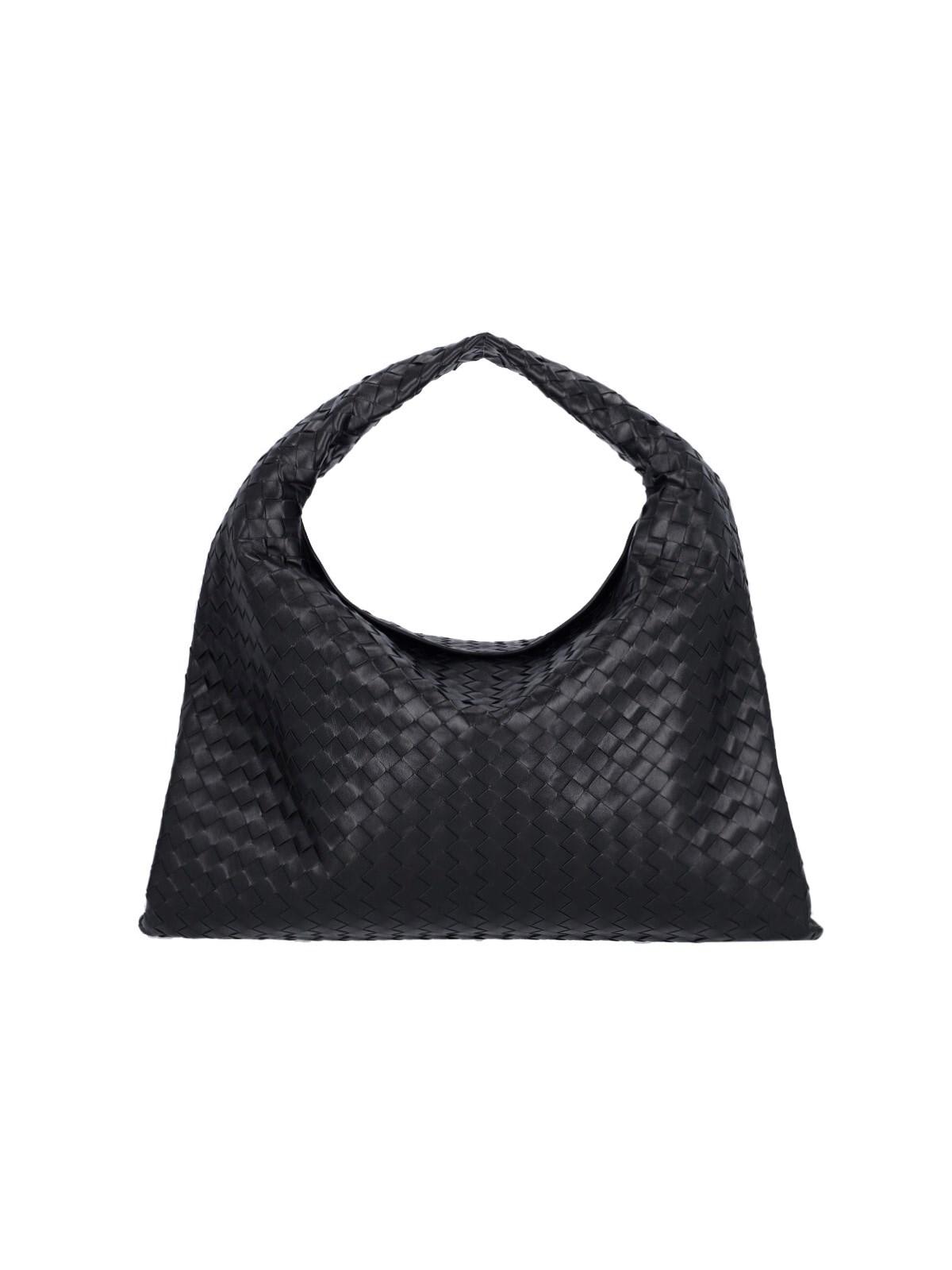 Shop Bottega Veneta Hop Large Shoulder Bag In Black