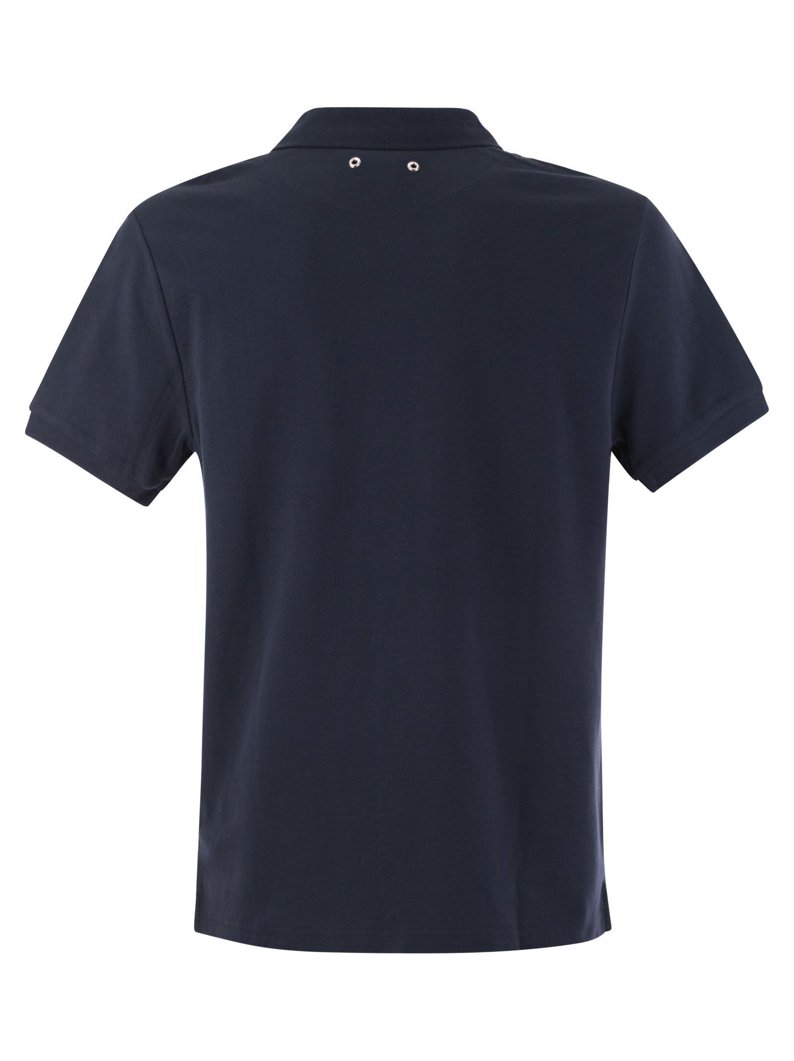 Vilebrequin Mens Bleu Marine Palatin Logo-embroidered Cotton Polo Shirt