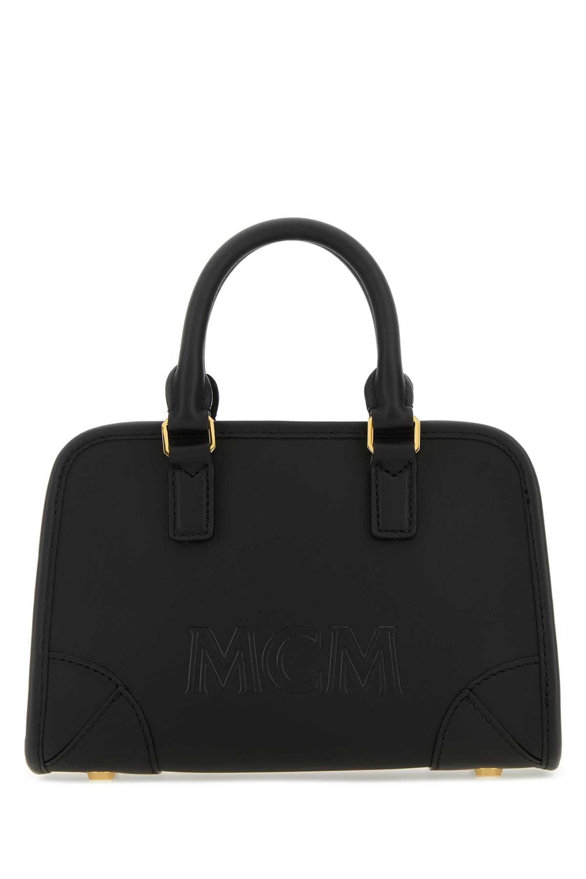 Black Leather Aren Boston Mini Handbag