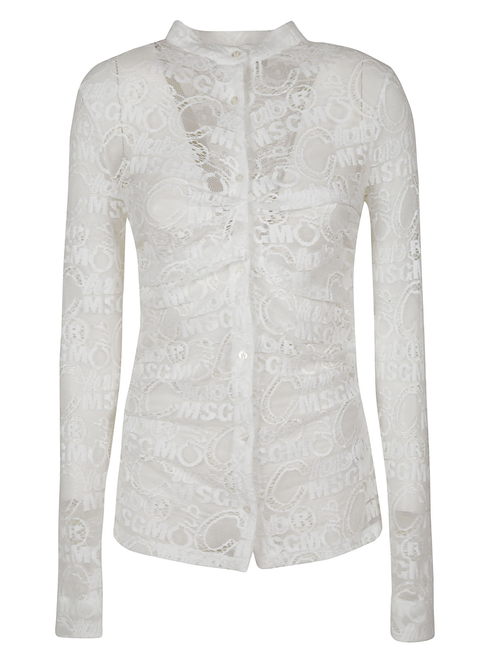 MSGM Perforated Lace Logo Shirt
