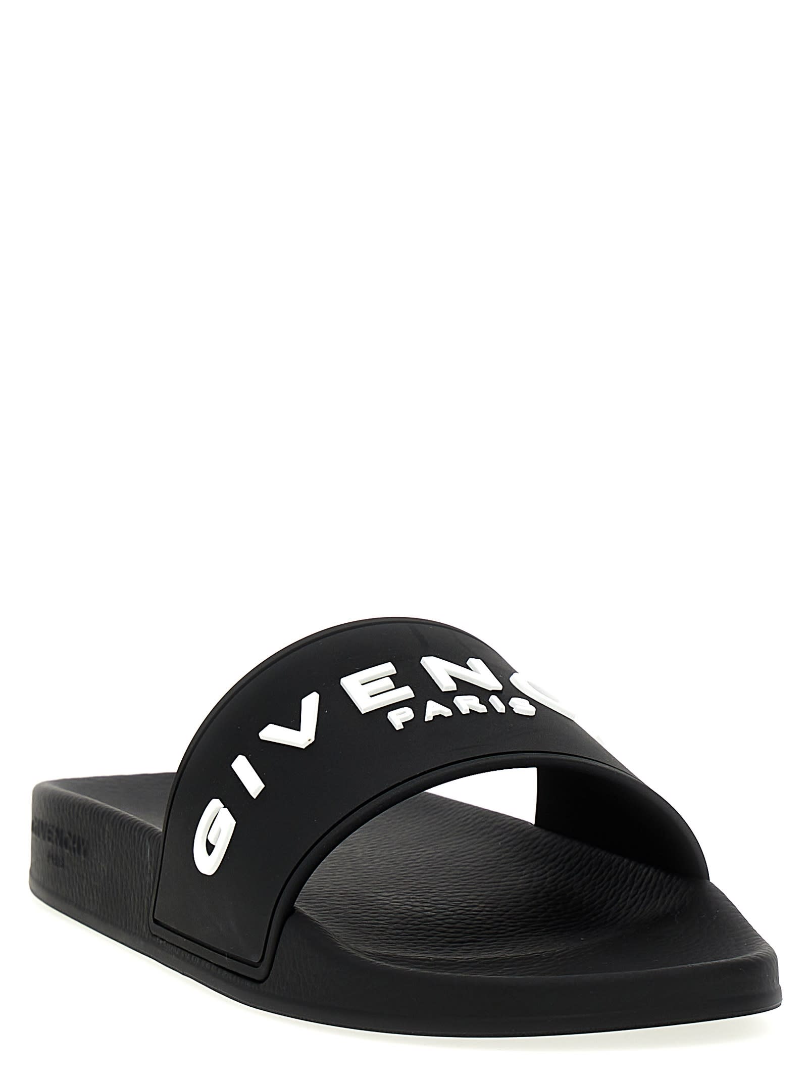 Shop Givenchy Plage Capsule Slides In Black