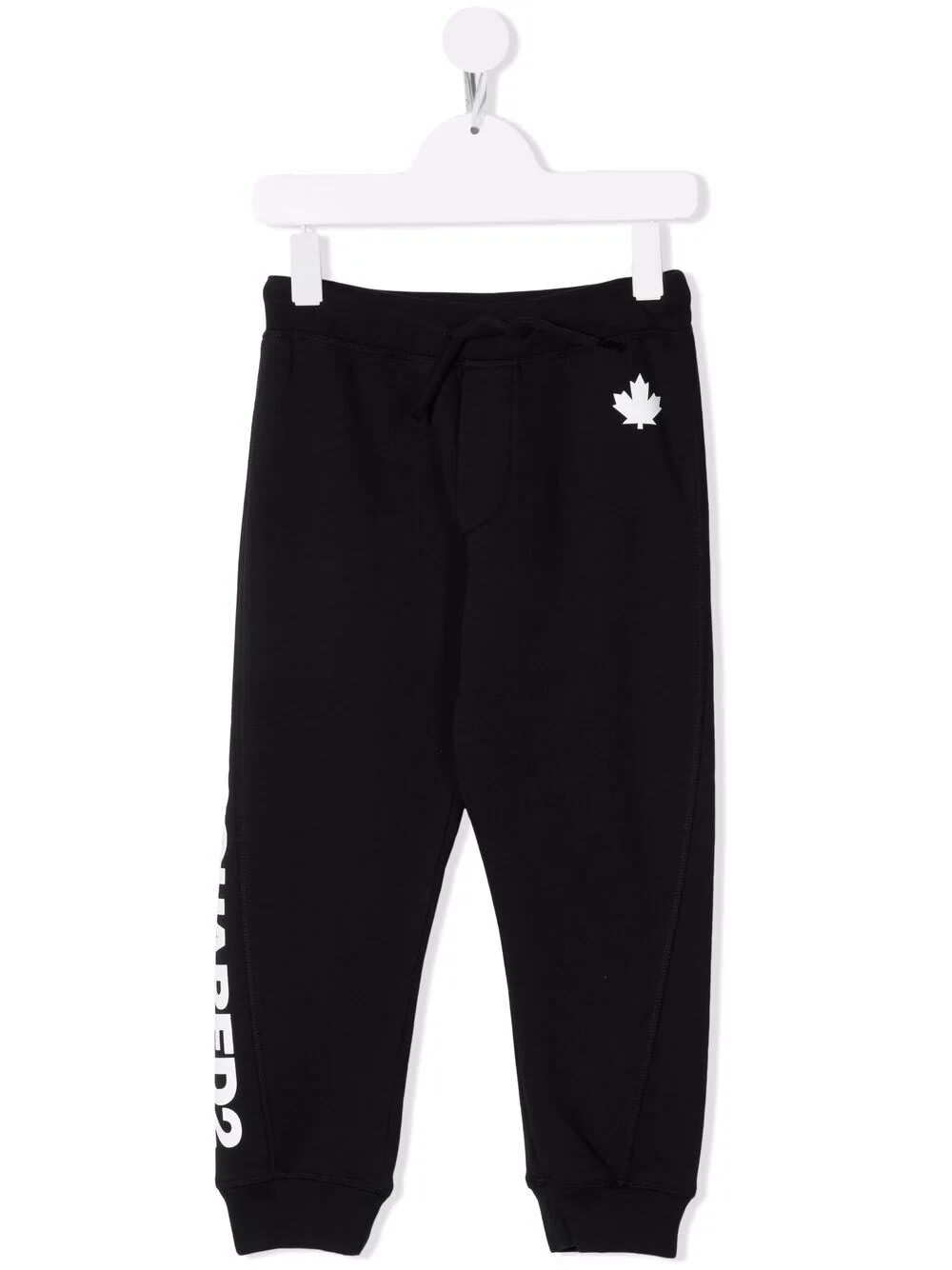 Dsquared2 Black Kids Joggers With Logo And Maple Leaf