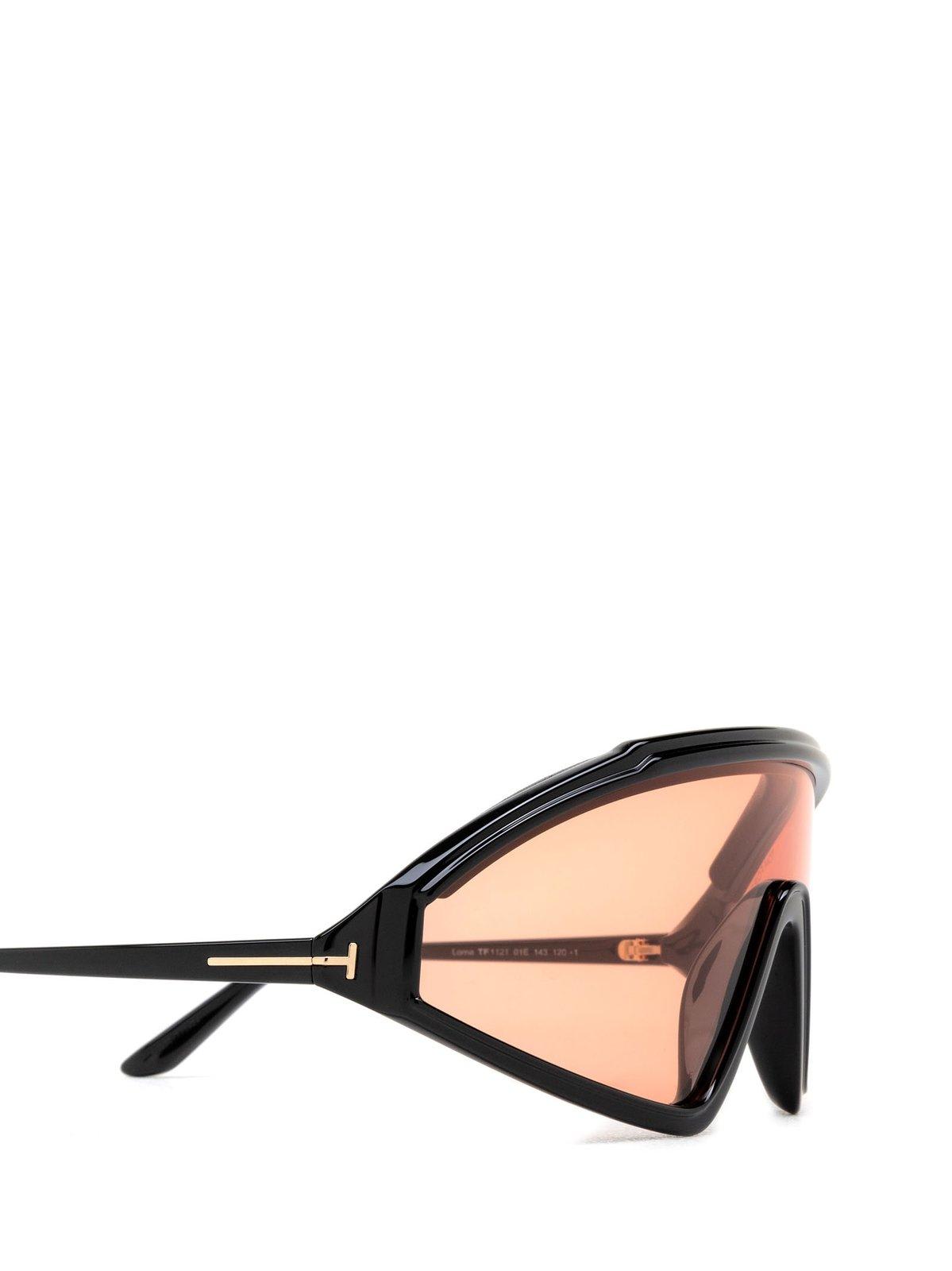 Shop Tom Ford Lorna Shield Frame Sunglasses In 01e