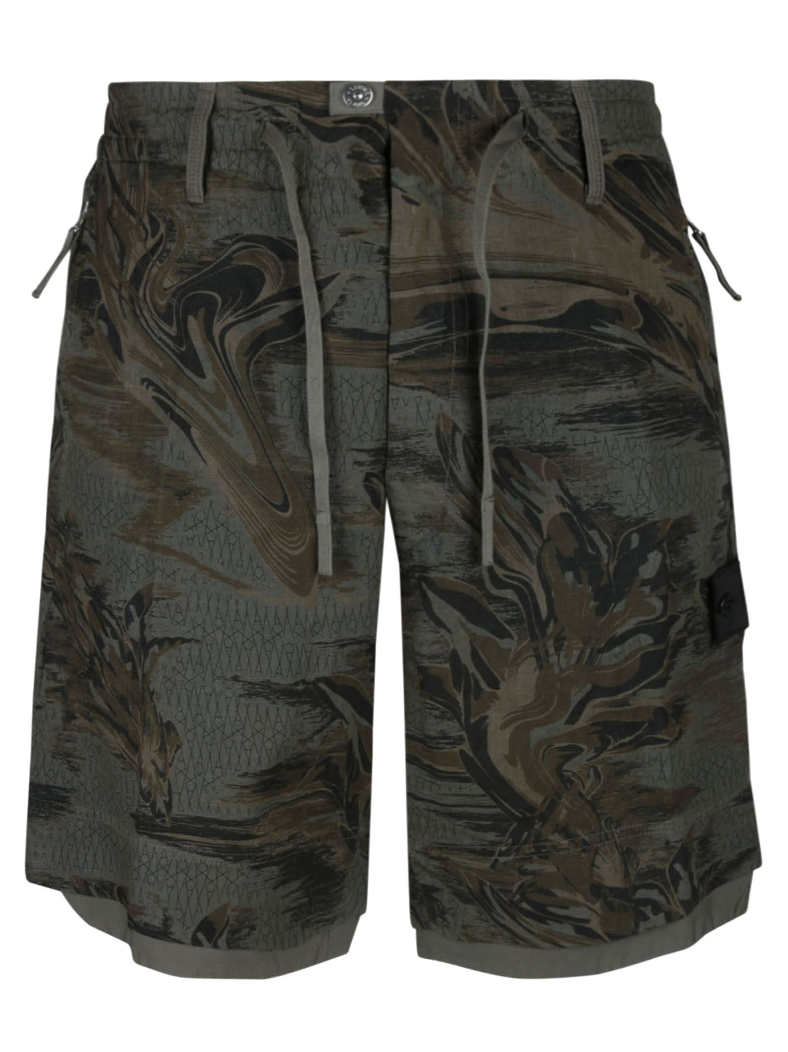 Stone Island Shadow Project Drawstring Buttoned Shorts
