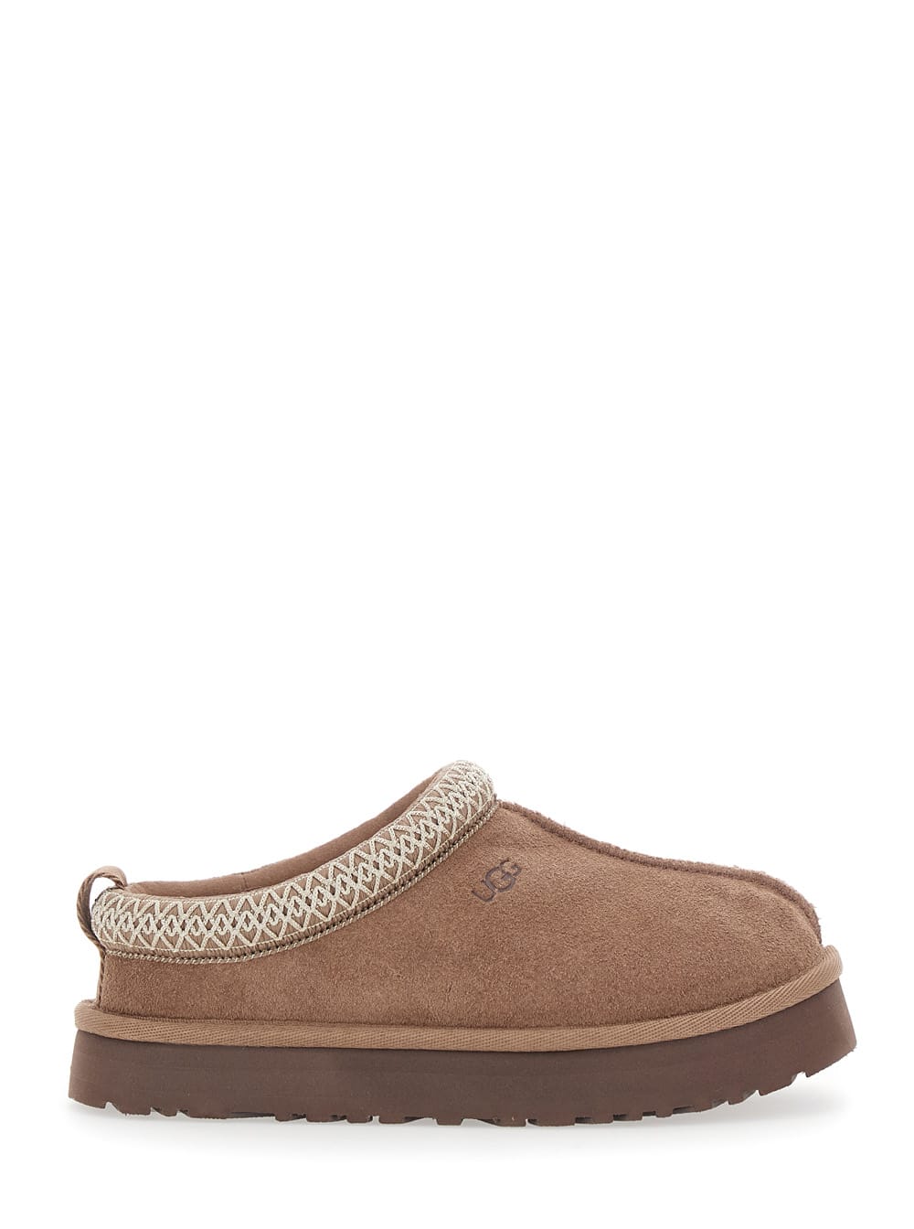 Ugg Tazz Braided-trim Slippers In Brown
