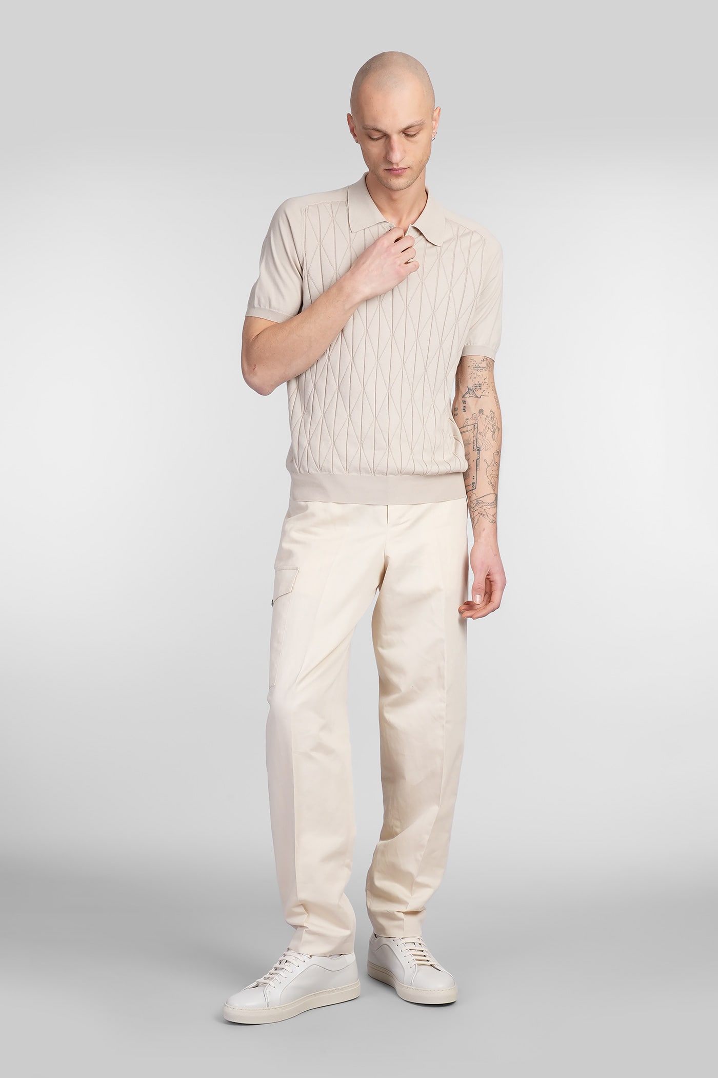 Pt Torino Bp65 Pants In Beige Cotton In Beige