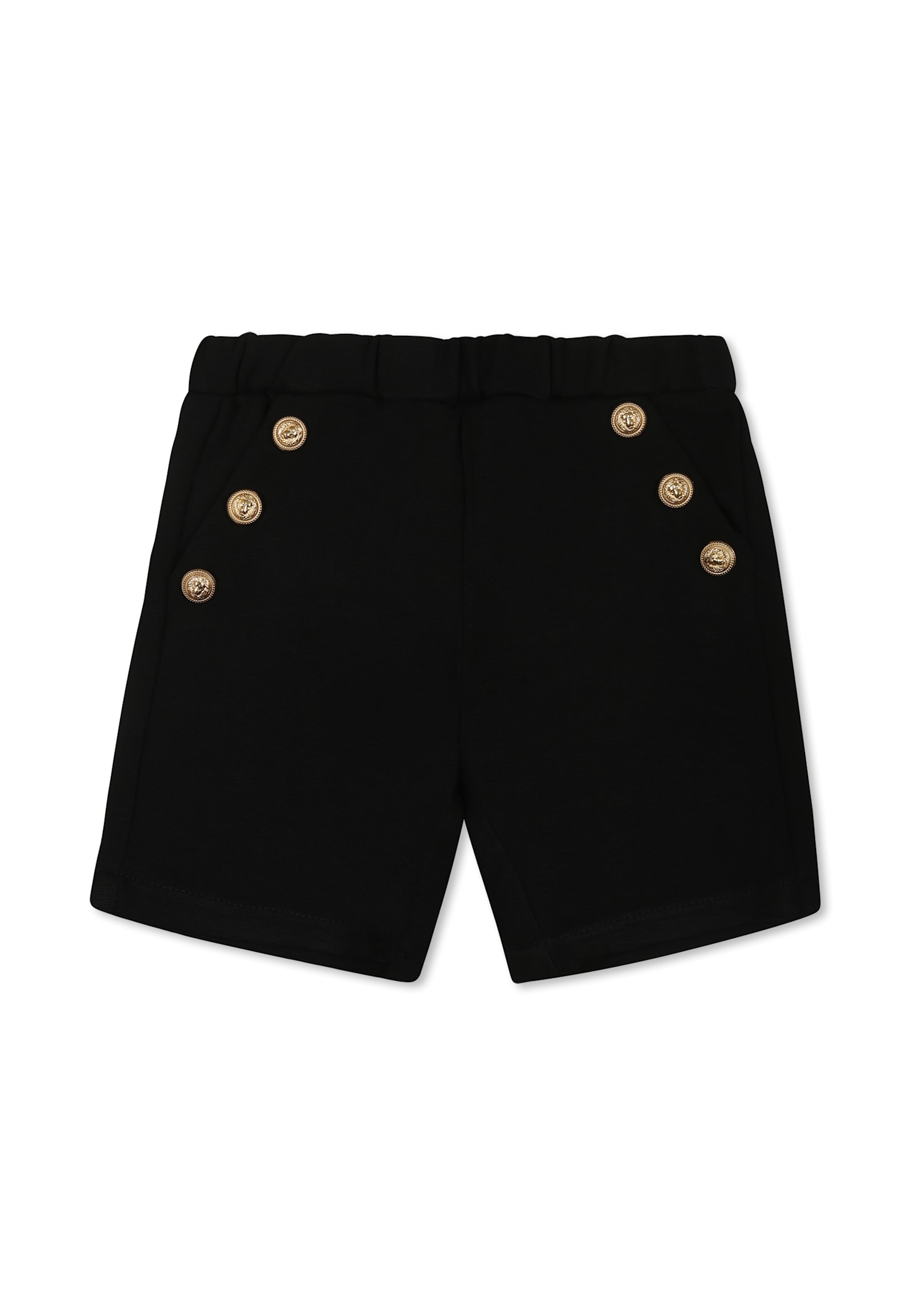 Balmain Black Shorts For Baby Boy With Logo In Black