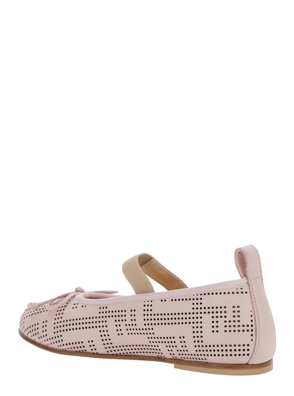 Fendi Round Toe Flat Shoes In Pink