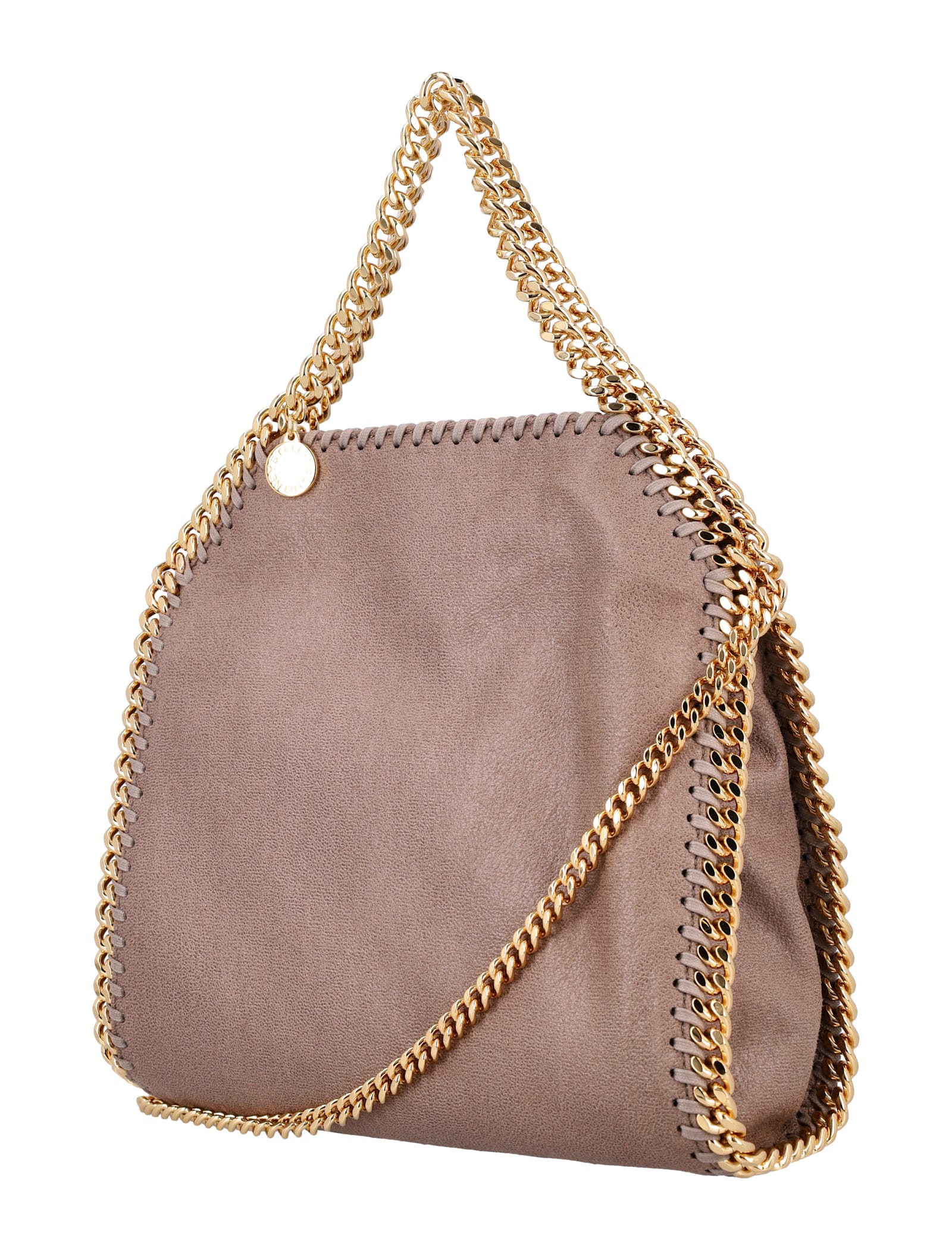 Stella Mccartney Falabella Mini Tote Bag With Gold-chain In Pink