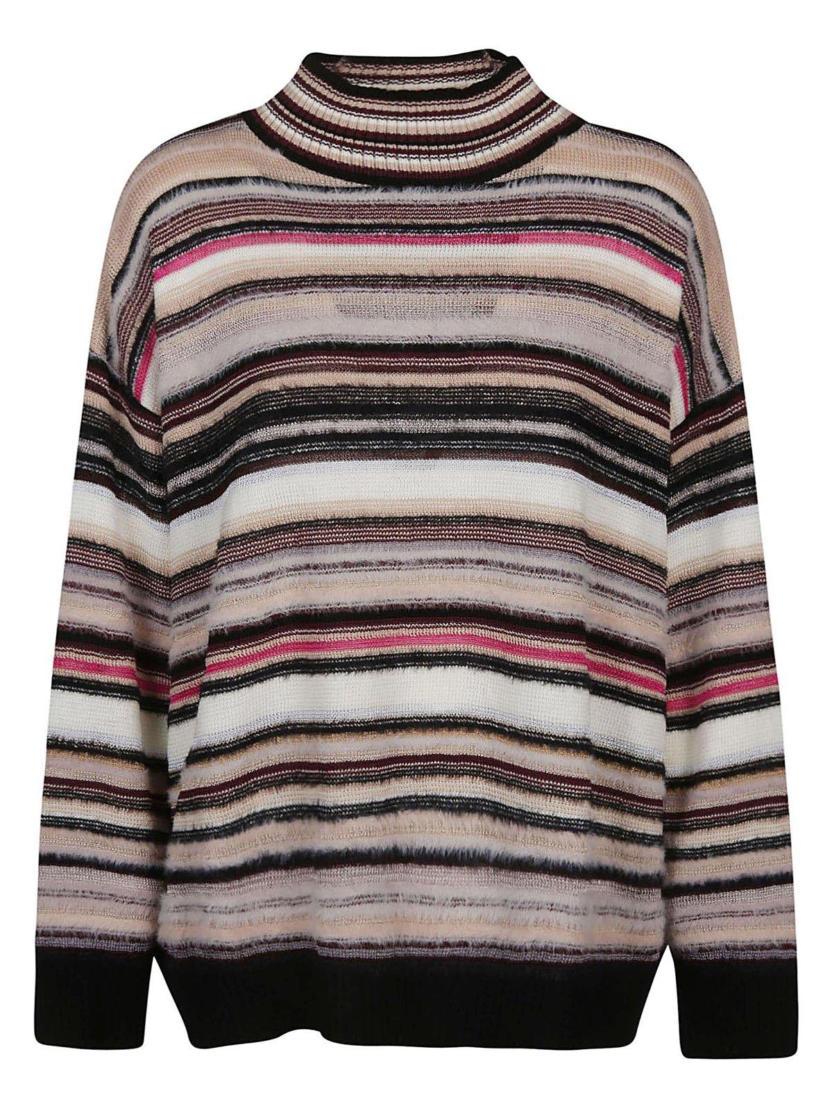 MISSONI ROLL-NECK STRIPED KNITTED JUMPER